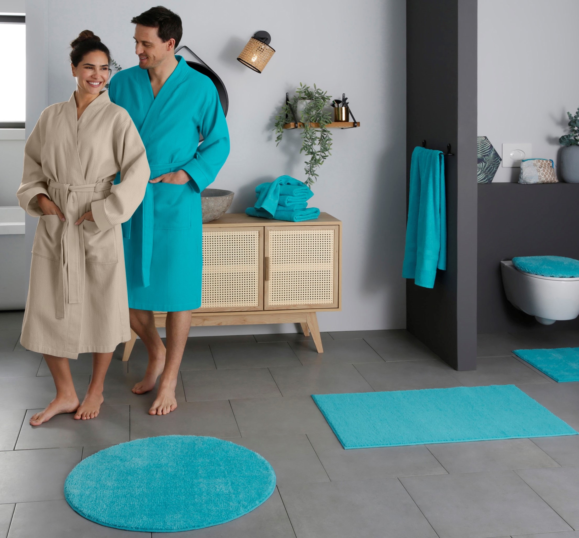 my home Badematte »Vanessa, Badvorleger, Badezimmer Teppich«, rutschhemmend beschichtet, schnell trocknend-fussbodenheizungsgeeignet-strapazierfähig, Badteppich, weiche Haptik, unifarben