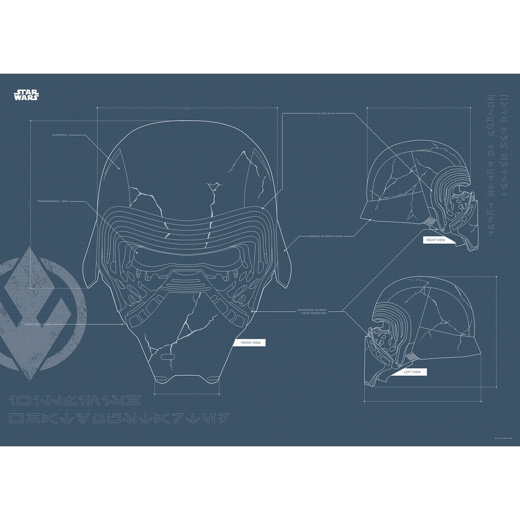 Komar Poster »Star Wars EP9 Blueprint Kylo Helmet«, Star Wars, (1 St.)