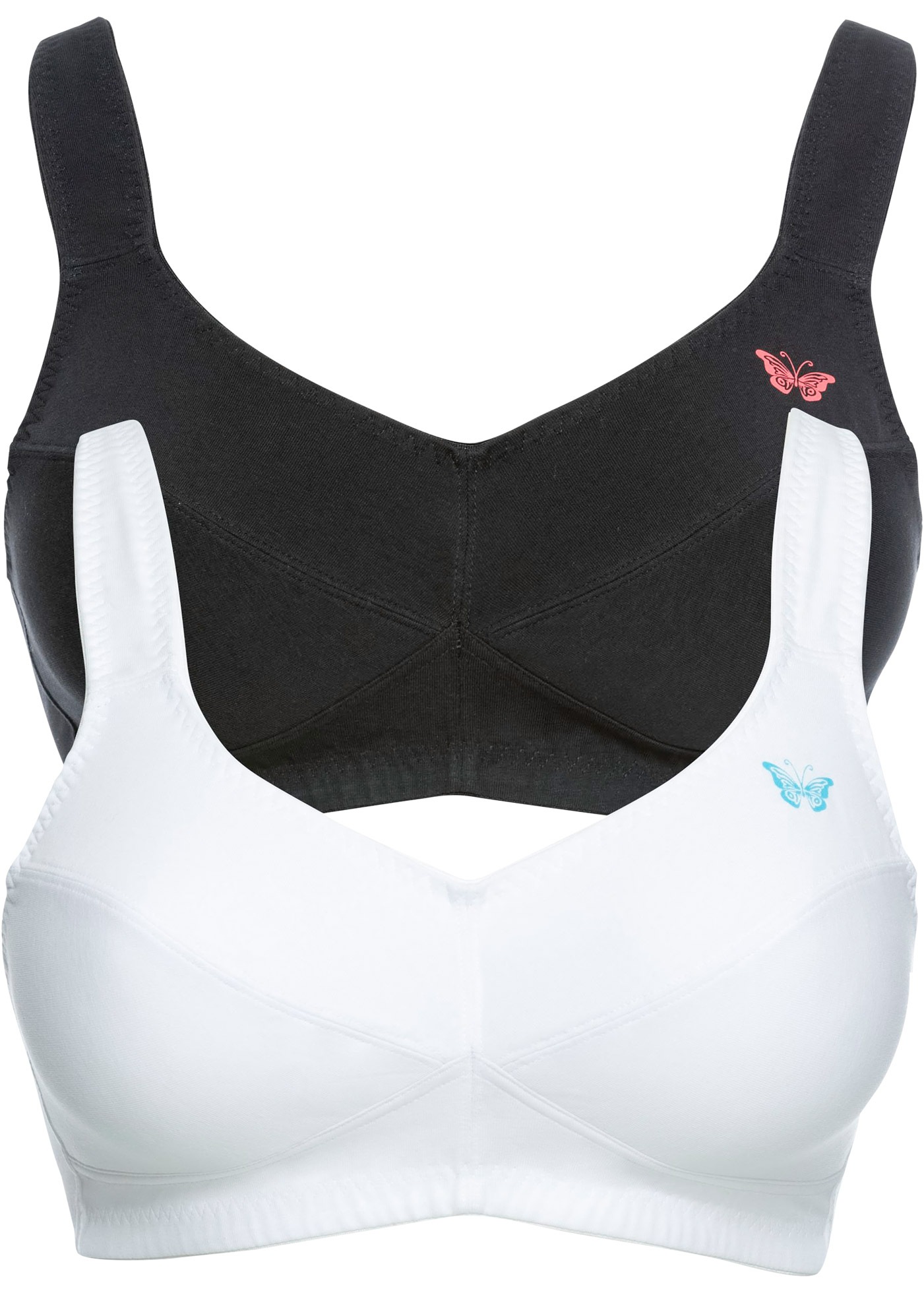bonprix Büstenhebe Packung, 2, 2 Stk. BH ohne Bügel mit Baumwolle (2er Pack)