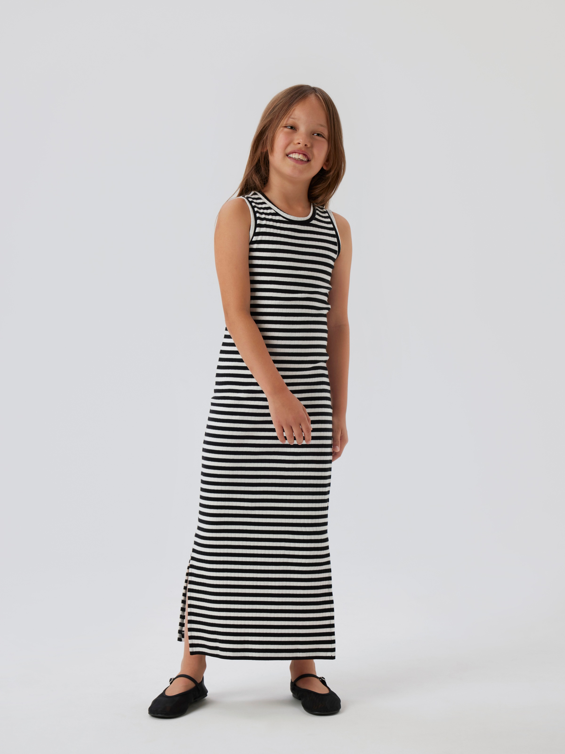 Name It Maxikleid »NKFSURAJA XSL SL MAXI DRESS NOOS« Baumwollmischung, mit Stretch, Jersey, Seitenschlitze