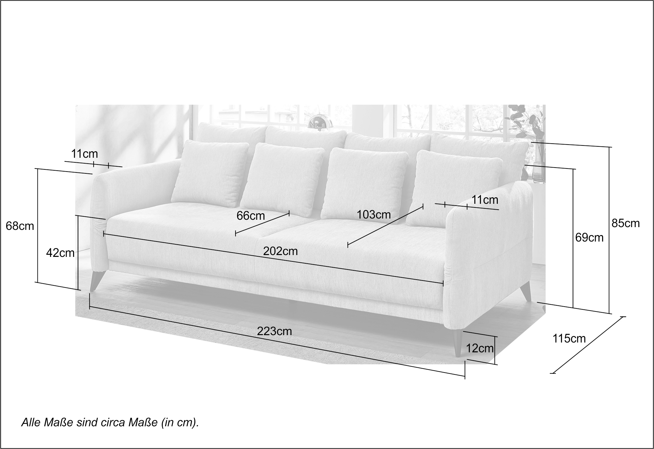 Jockenhöfer Gruppe Big-Sofa »Schenna«,  verstellb.Armlehnen,Federkernpolsterung,8 Kissen,frei im Raum stellbar  online bestellen