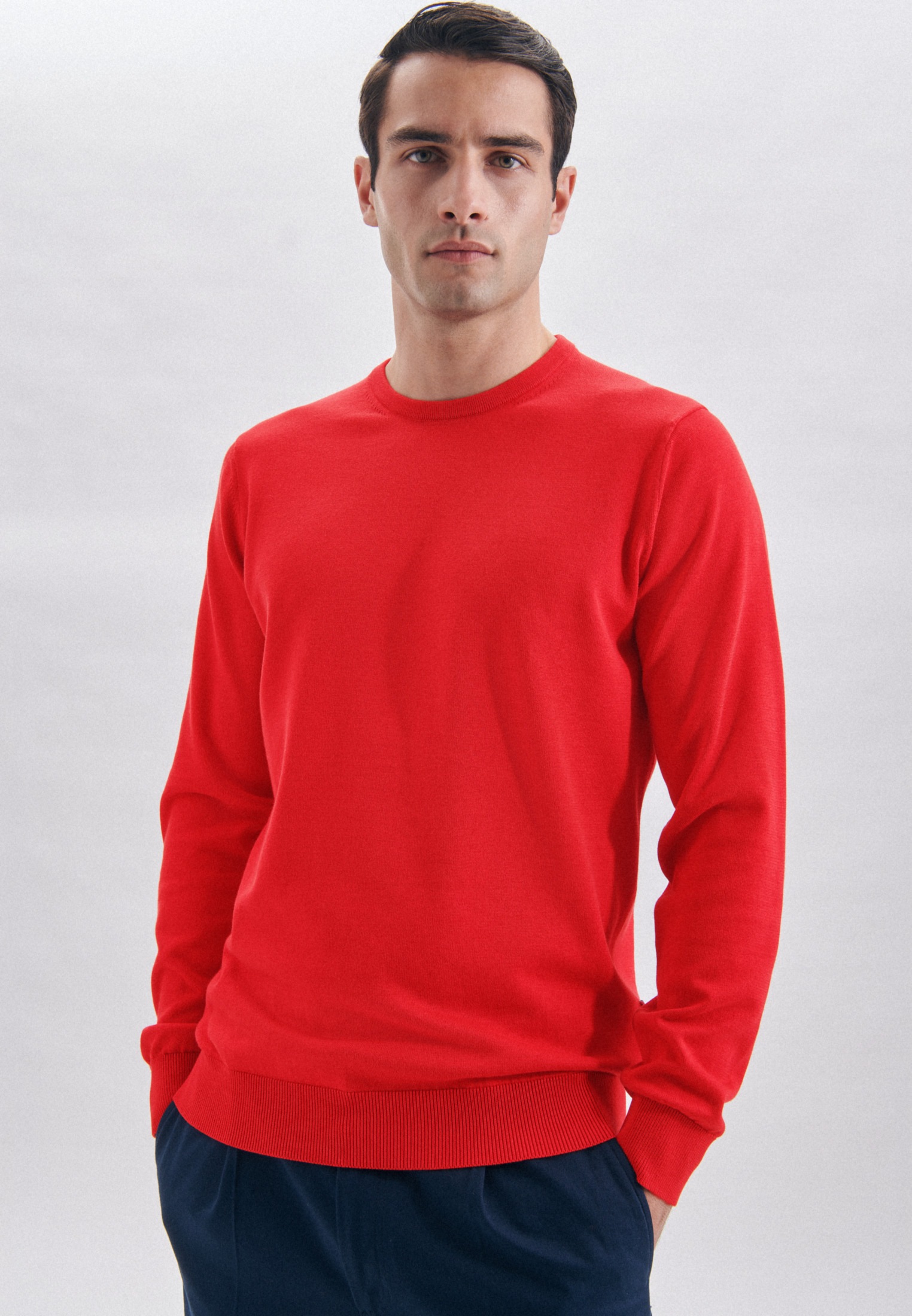 seidensticker Strickpullover »Schwarze Rose« 1/1 Rundhals Uni