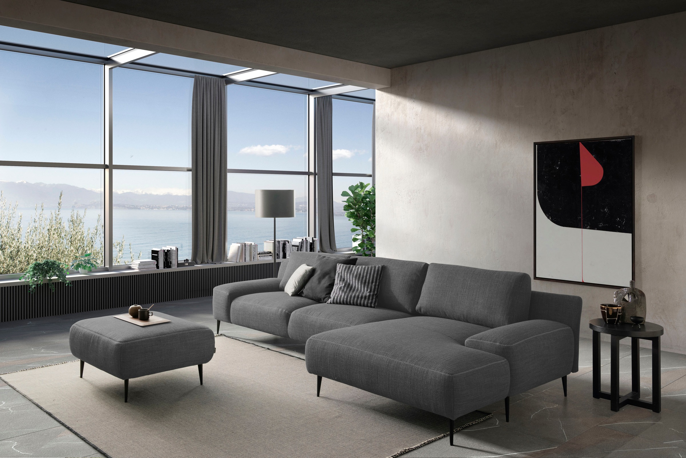 designwerk Hocker »Forma, zeitloser Desighocker mit aktuellem Fuss«, in hochwertiger Verarbeitung & tollem Sitzkomfort
