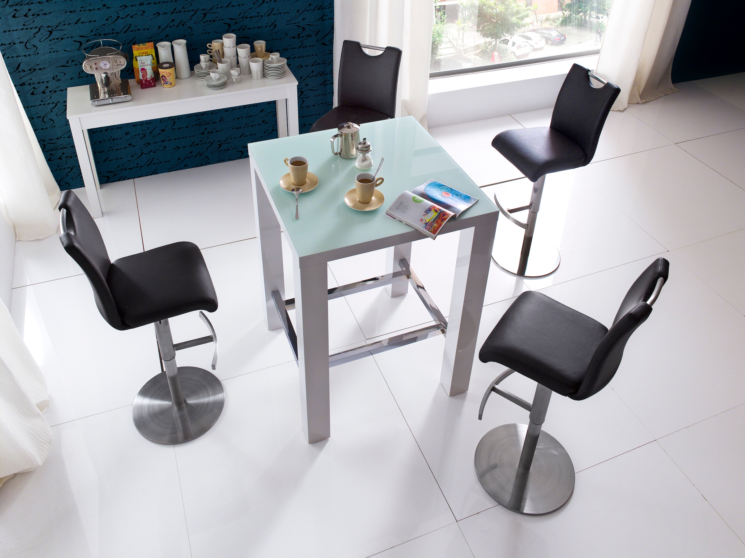 MCA furniture Bistrostuhl »ALESI«, mit Rückenlehne, 360° drehbar, Sitzhöhe einstellbar von 56-81 cm