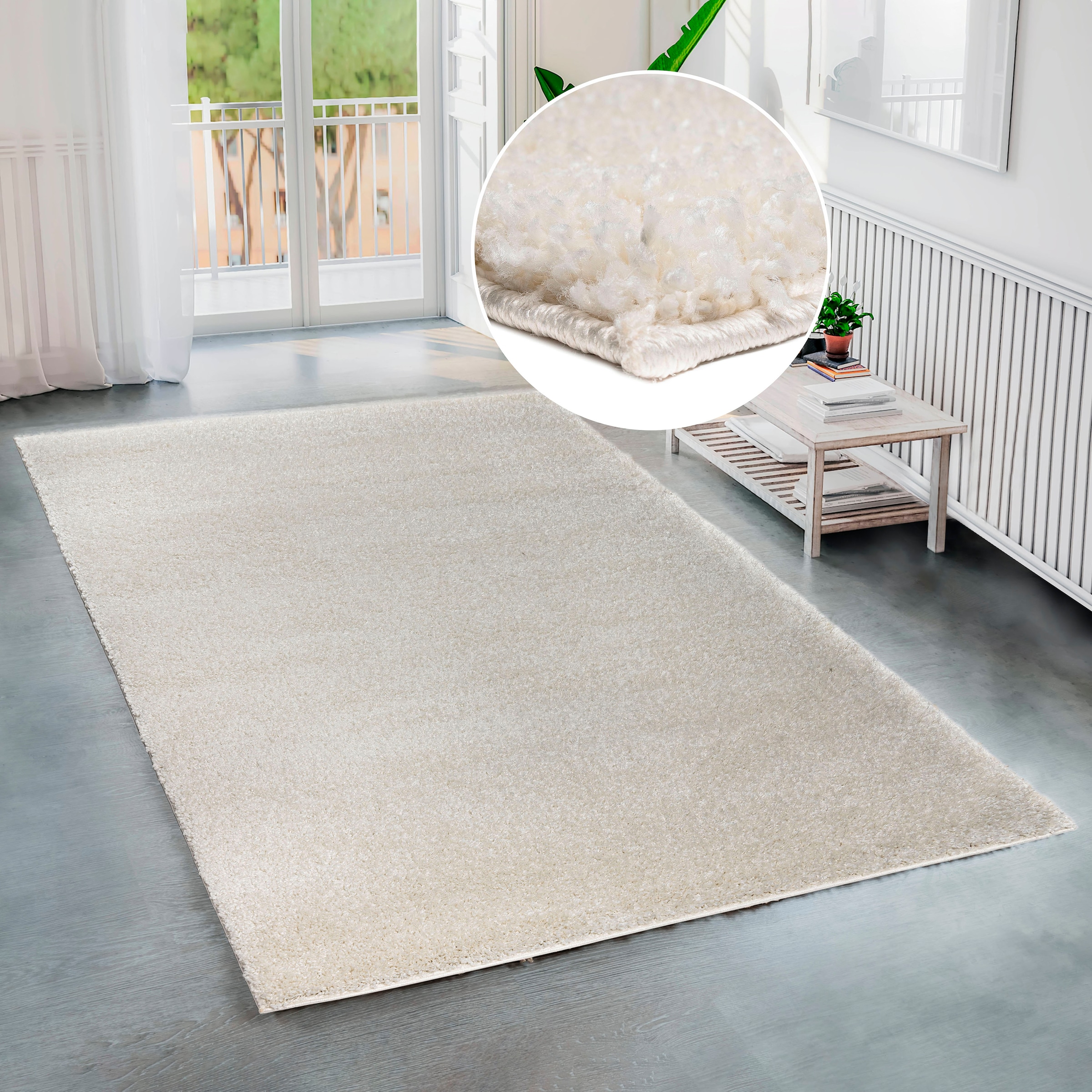 Bruno Banani Hochflor-Teppich »Shaggy Soft«, rechteckig, 30 mm Höhe, gewebt, Uni Farben, besonders...