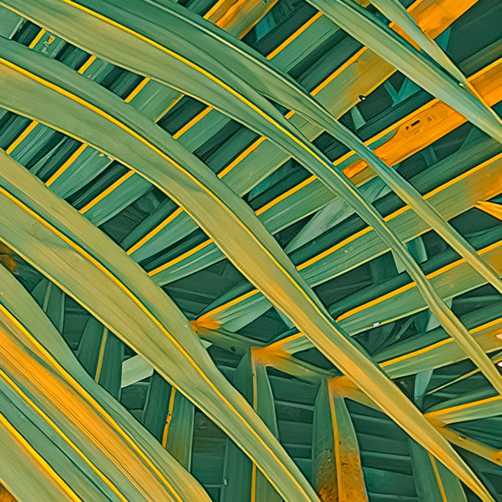 Komar Fototapete »Digitaldruck Vlies - Neon Fern - Grösse 200 x 250 cm«, bedruckt, Wohnzimmer, Schlafzimmer