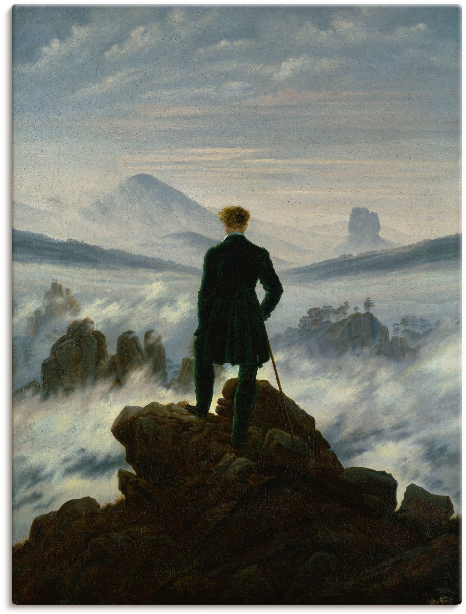Artland Wandbild »Der Wanderer über dem Nebelmeer. Um 1818«, Mann, (1 St.), als Leinwandbild, Poster in verschied. Grössen