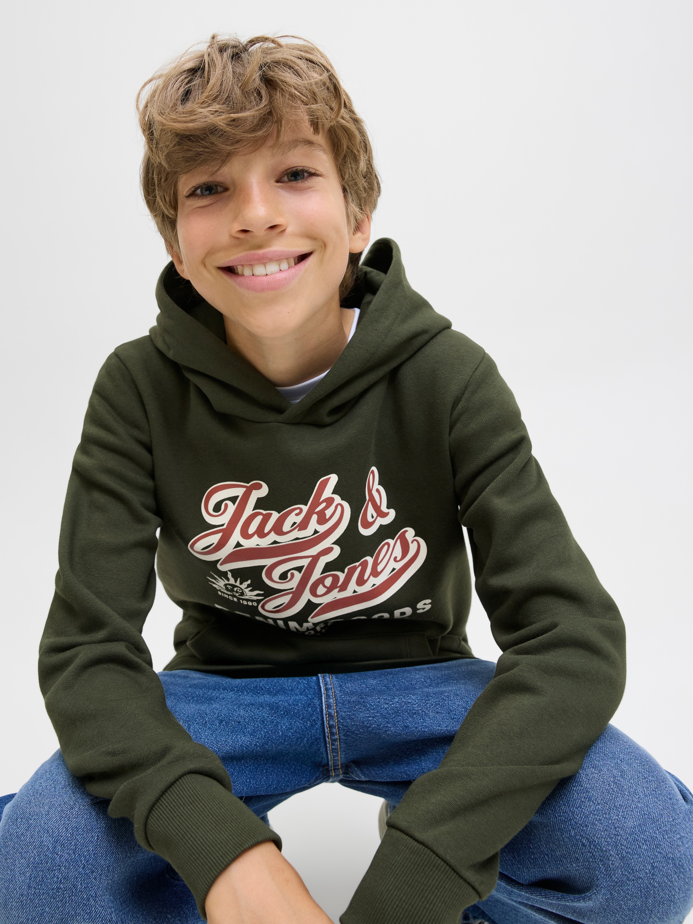 Jack & Jones Junior Kapuzensweatshirt »JJELOGO SWEAT HOOD 2 COL AW25 NOOS JNR«