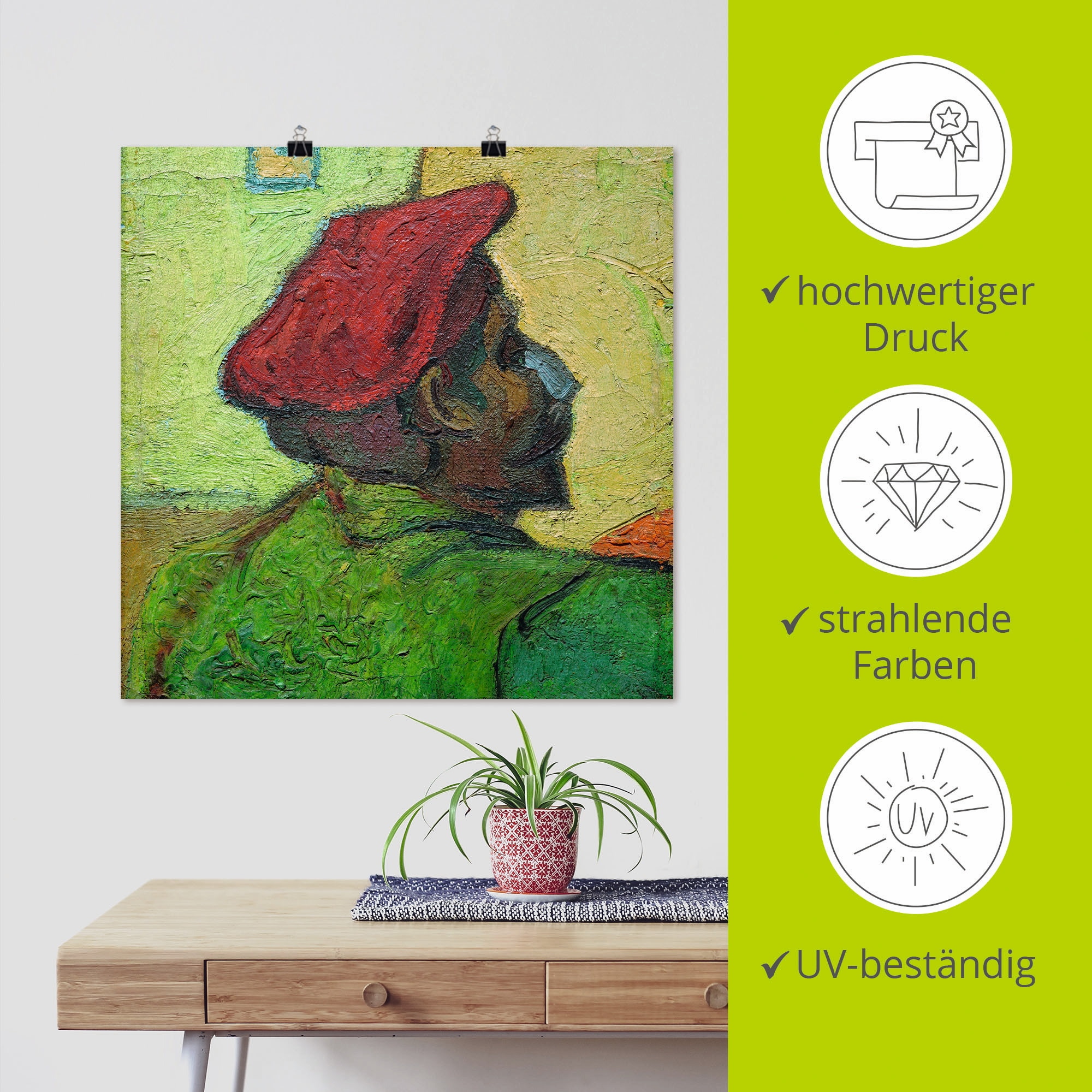 Artland Kunstdruck »Paul Gauguin Gemälde v. V. van Gogh«, Porträts, (1 St.), als Leinwandbild, Wandaufkleber oder Poster in versch. Grössen