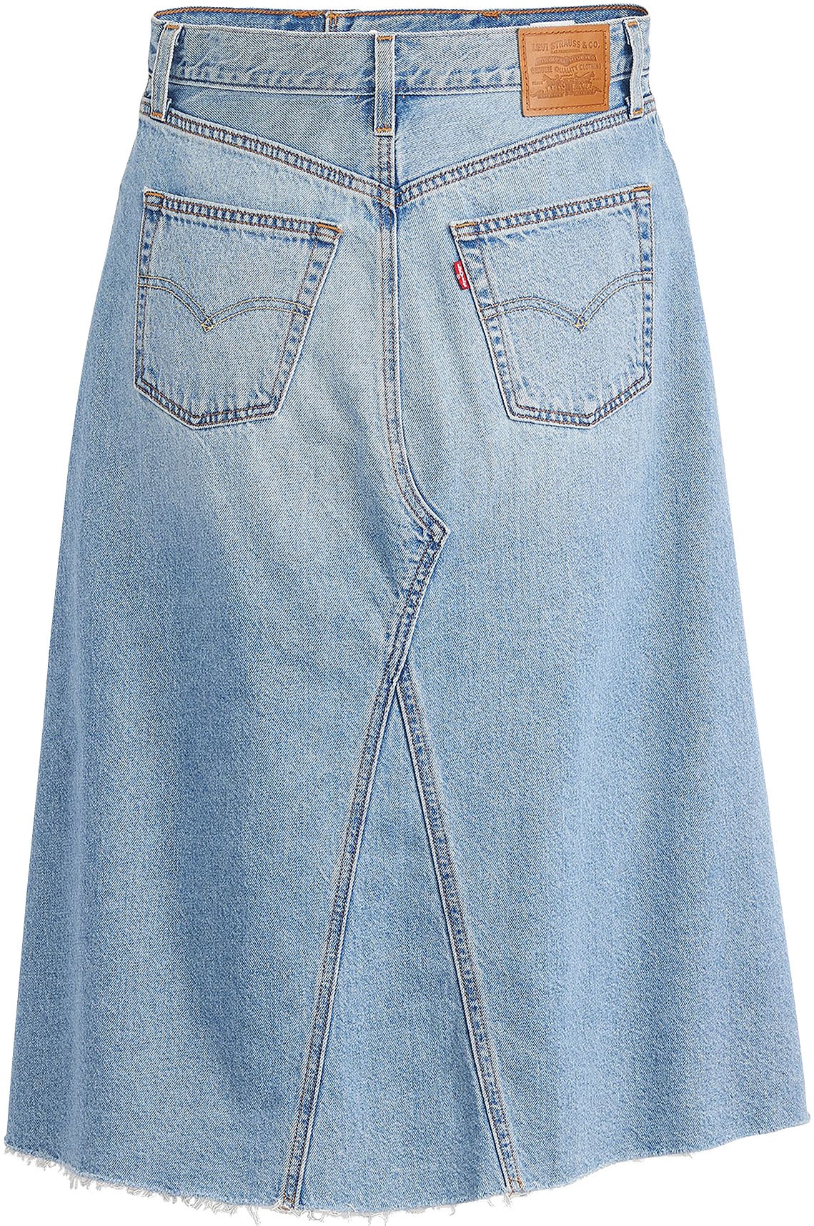 Levi's® Jeansrock »HR A LINE DECON SKIRT«, in trendy Midi-Länge mit ausgefranster Kante