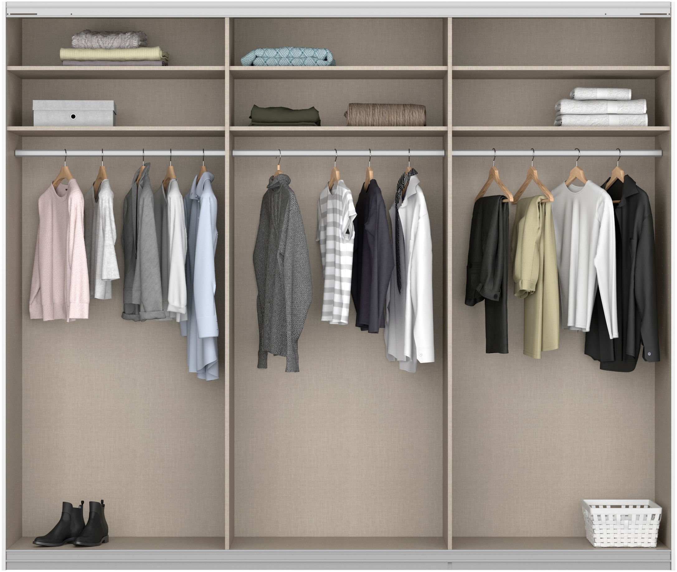 rauch Schwebetürenschrank »Kleiderschrank Schrank Garderobe KULMBACH«, in 2 Höhen erhältlich, mit Metallgriffleisten MADE IN GERMANY