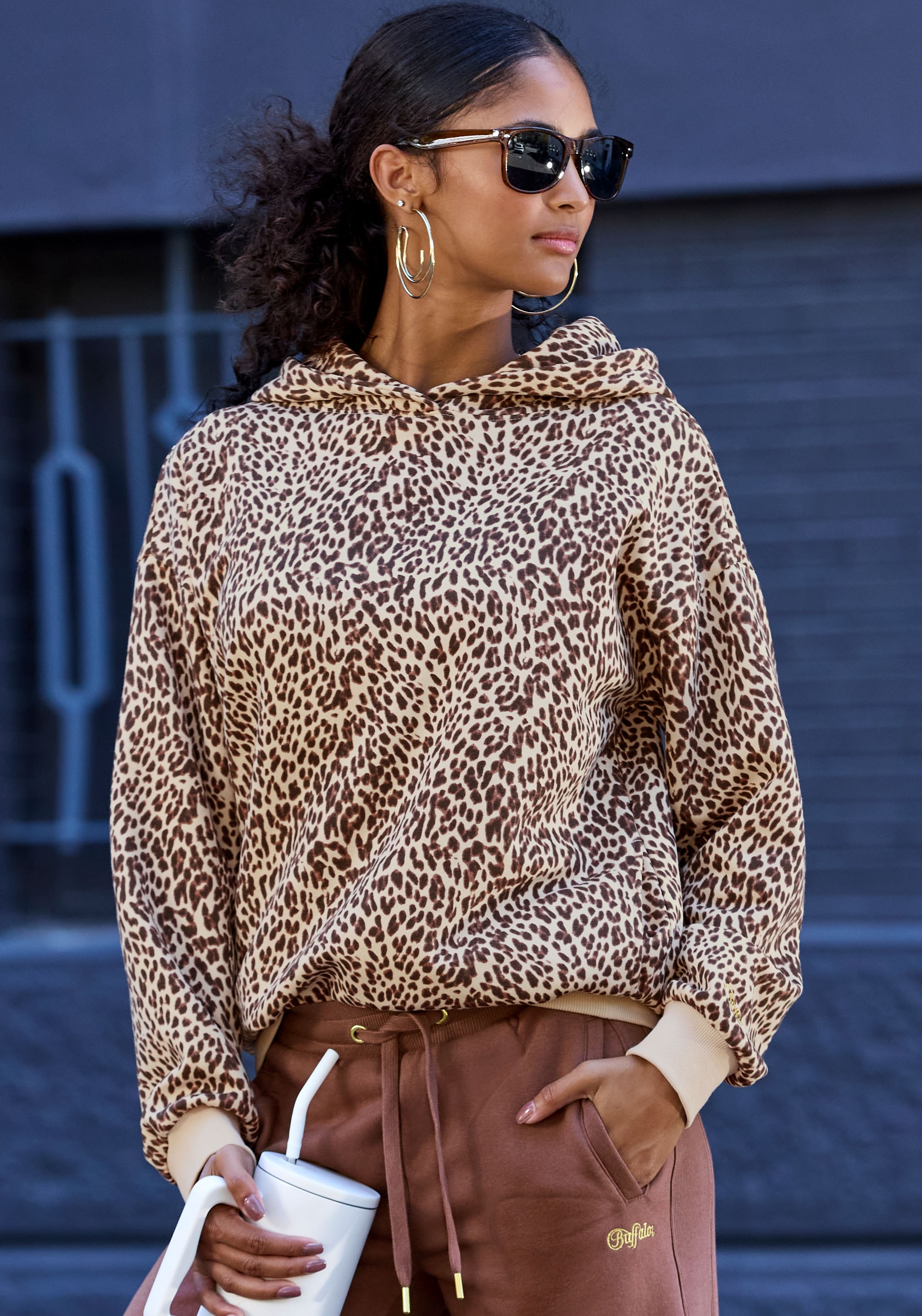 Buffalo Kapuzenpullover, in Leo-Optik
