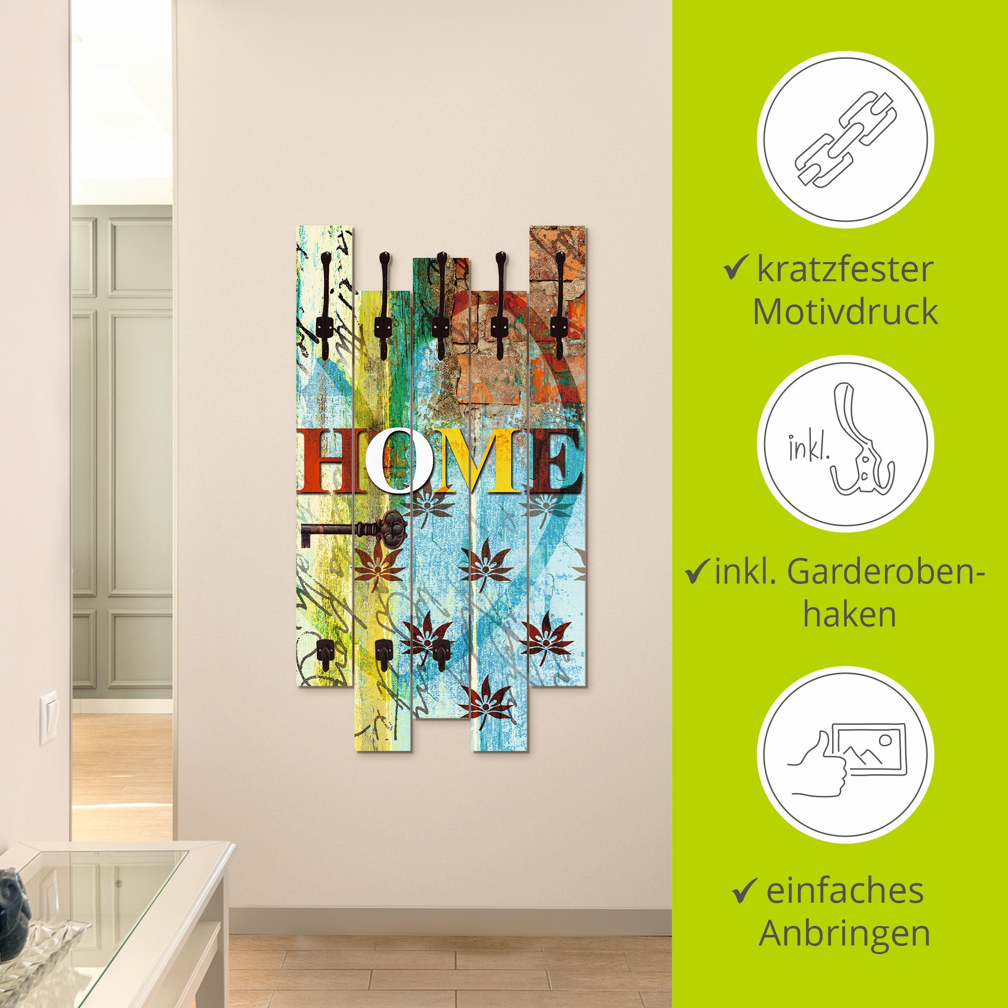 Artland Garderobenleiste »Buntes Zuhause«, teilmontiert