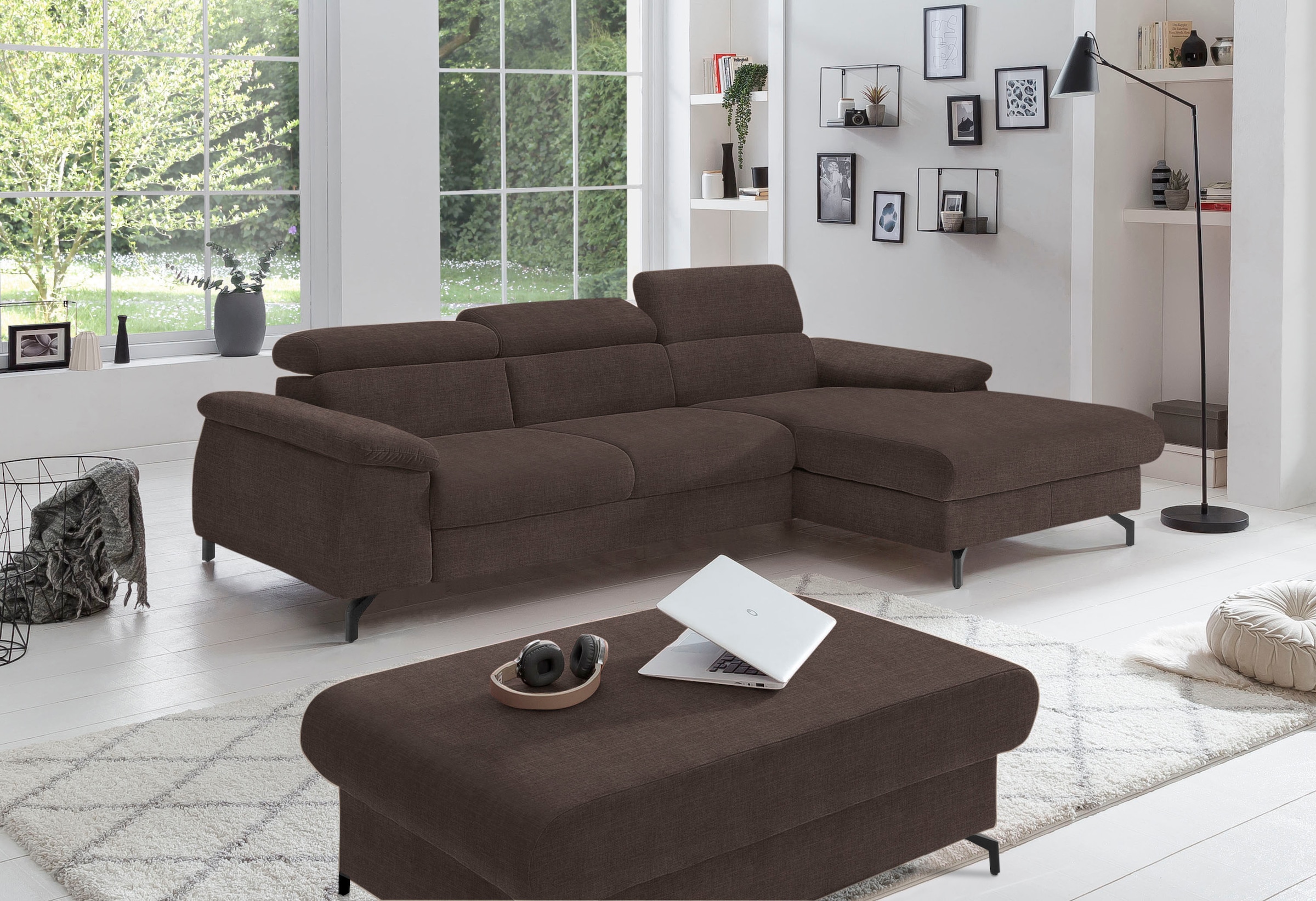 COTTA Ecksofa "Kitty L-Form, B: 242 cm" mit Kopfteilverstellung, optional Bettfunktion & Bettkasten