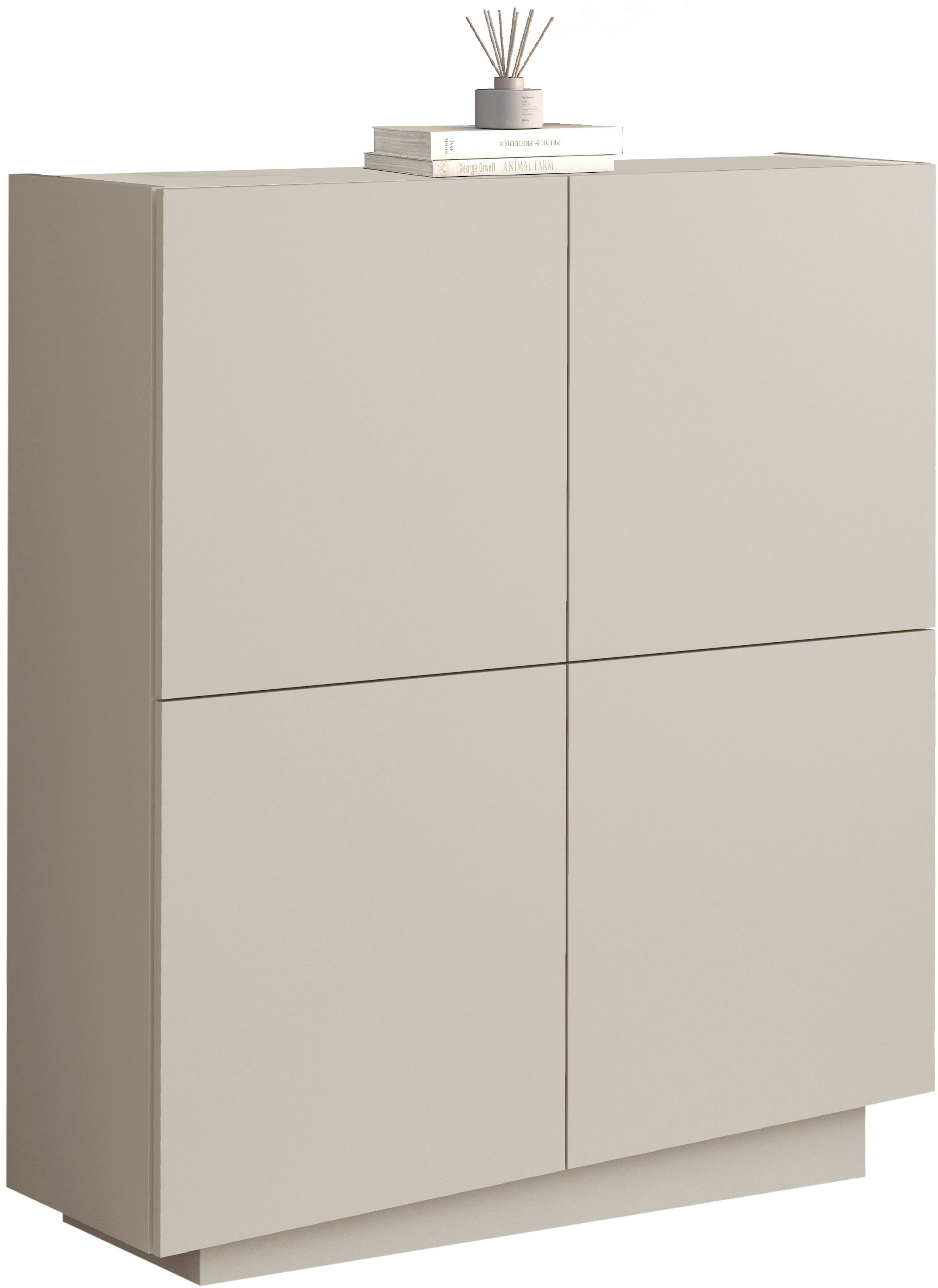 INOSIGN Highboard »VELA, Highboard, Höhe 120 cm,Design mit schrägen Türen«, (1 St.), Made in Italy, Masse-B/T/H: 100x35x120,hohes Sideboard,Anrichte,Kommode