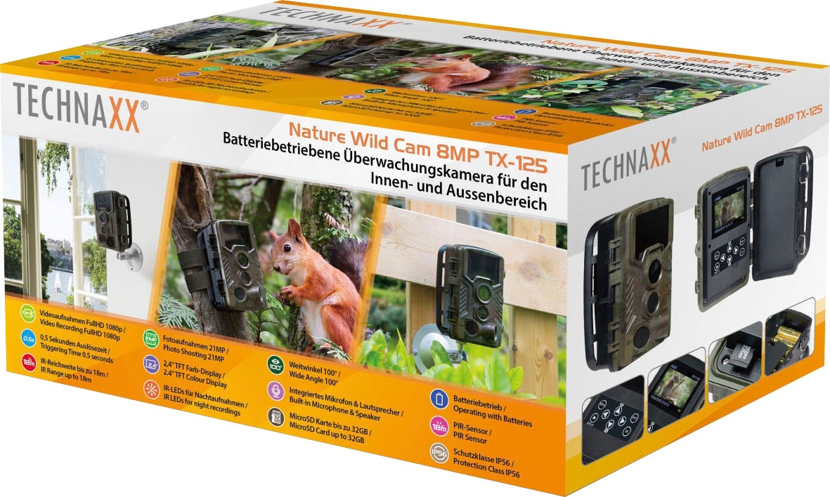 Technaxx Überwachungskamera »Nature Wild Cam 8MP TX-125«, Innenbereich-Aussenbereich, (1 tlg.)