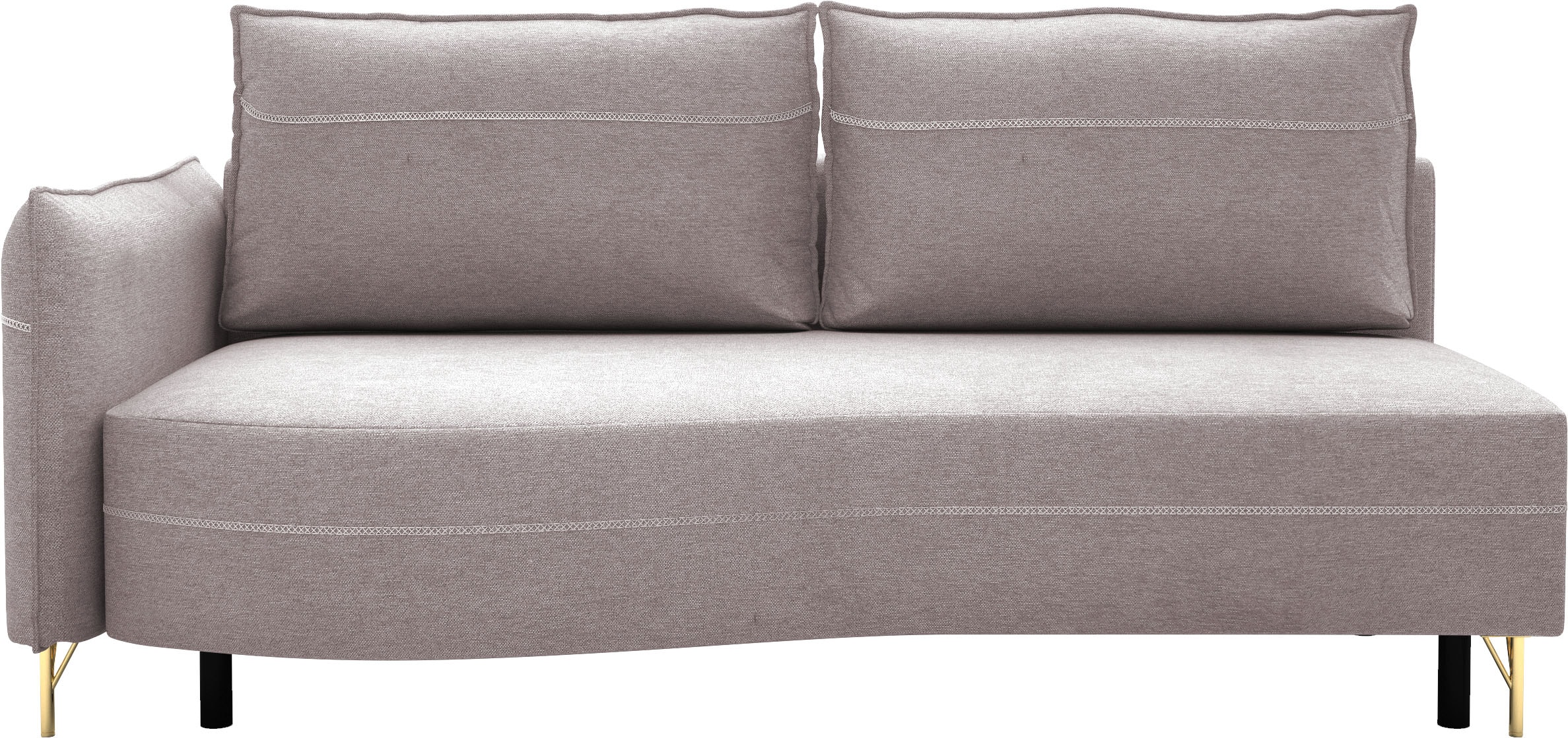 exxpo - sofa fashion Loungesofa »Ortis mit toller Kontrastnaht, Solitärmöbel, bequem, schmale Armlehne«, Schlafsofa mit Bettfunktion und Bettkasten, komfortabler Federkern
