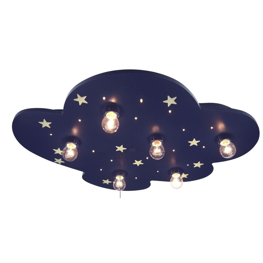 niermann Deckenleuchte »Wolke mit fluoreszierend Sternen«