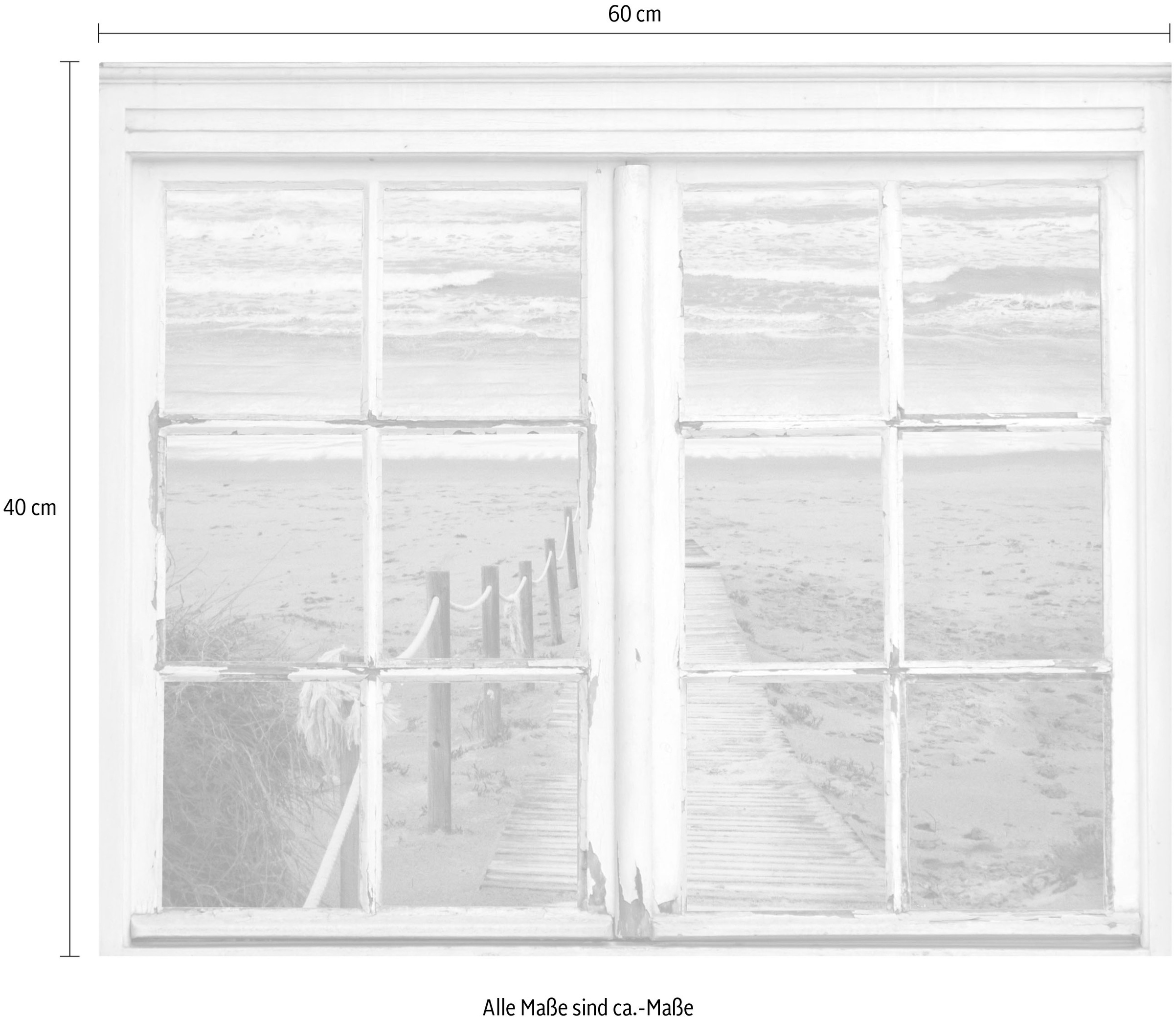 queence Wandsticker »Weg ins Meer«, Wandsticker, Wandbild, selbstklebend, Meer, Wasser