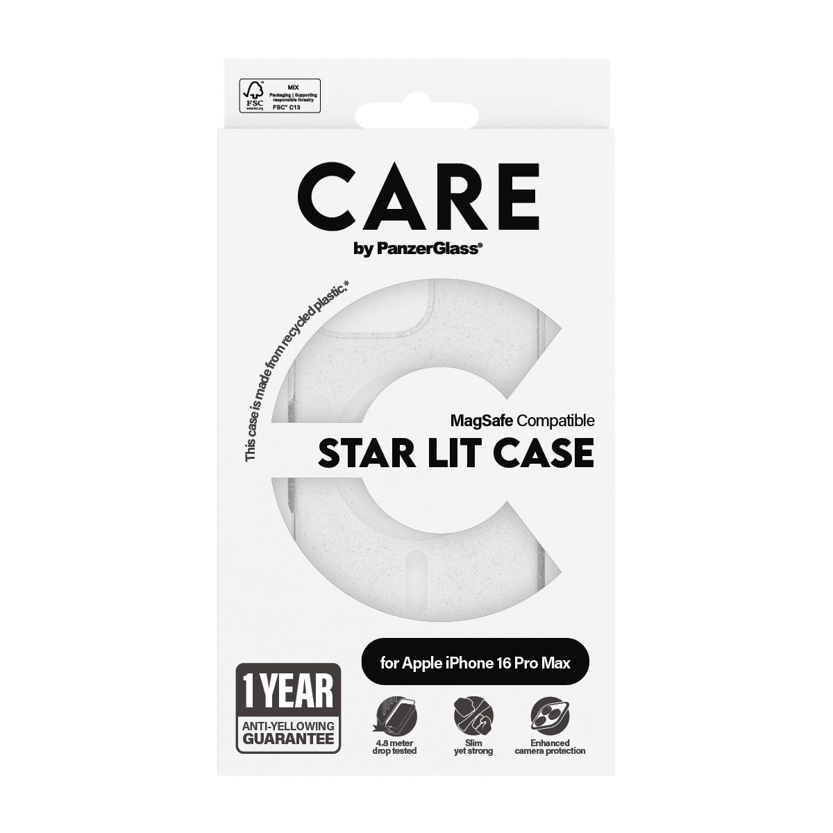 CARE by PanzerGlass Handyhülle »Star Lit Case für Apple iPhone 16 Pro Max«, Backcover, Schutzhülle, Handyschutzhülle, Case, Schutzcase, stossfest