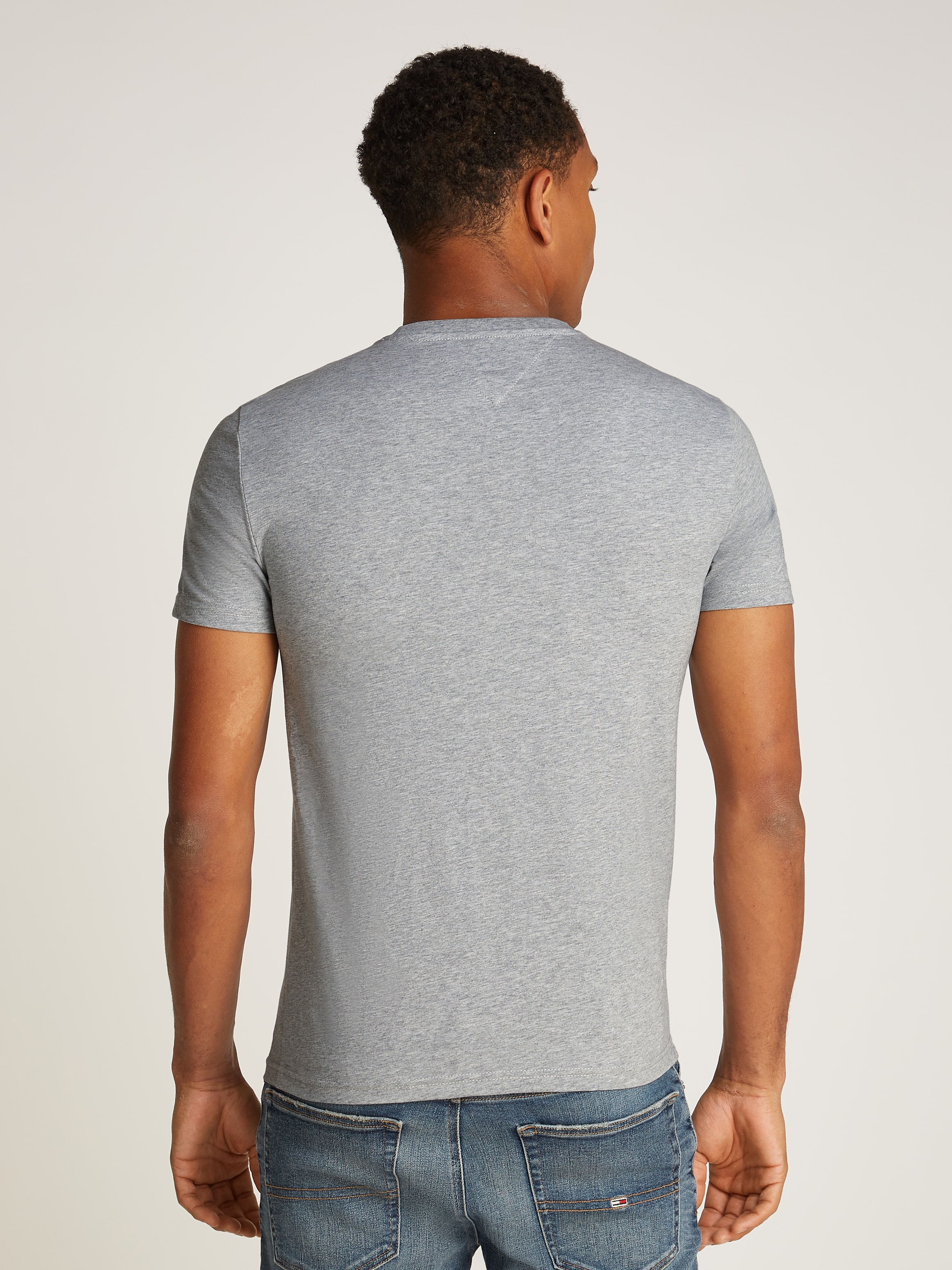 Tommy Jeans T-Shirt »TJM XSLIM JASPE VNECK TEE EXT«, in Melange-Optik
