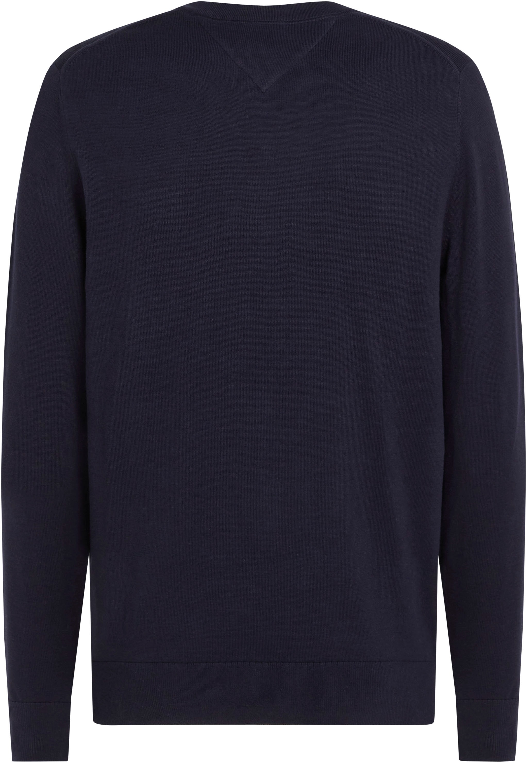 Tommy Hilfiger Big & Tall V-Ausschnitt-Pullover »BT-WCC ESSENTIAL V NECK-B«, Grosse Grössen mit Logostickerei