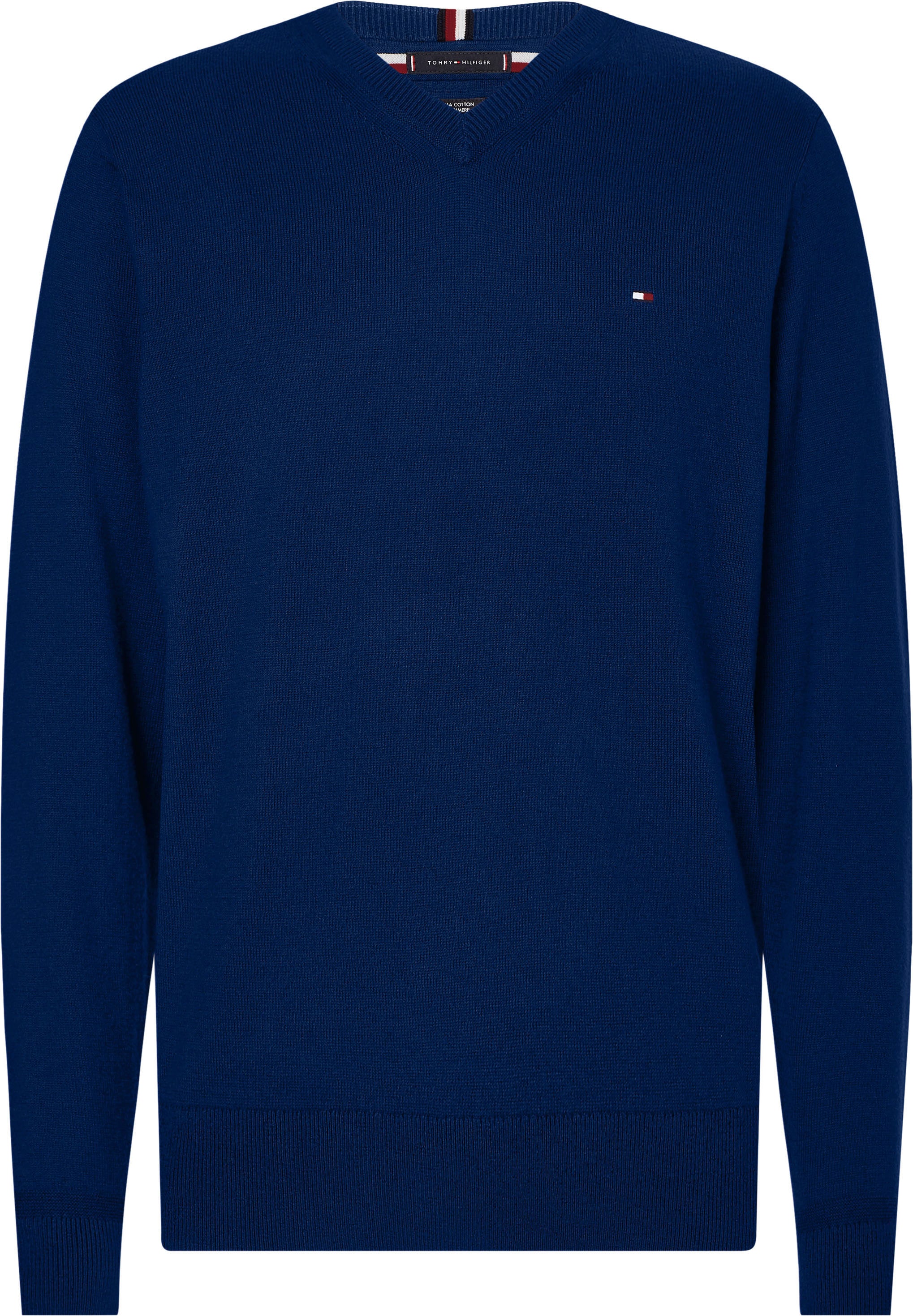 Tommy Hilfiger V-Ausschnitt-Pullover »PIMA ORG CTN CASHMERE V NECK«