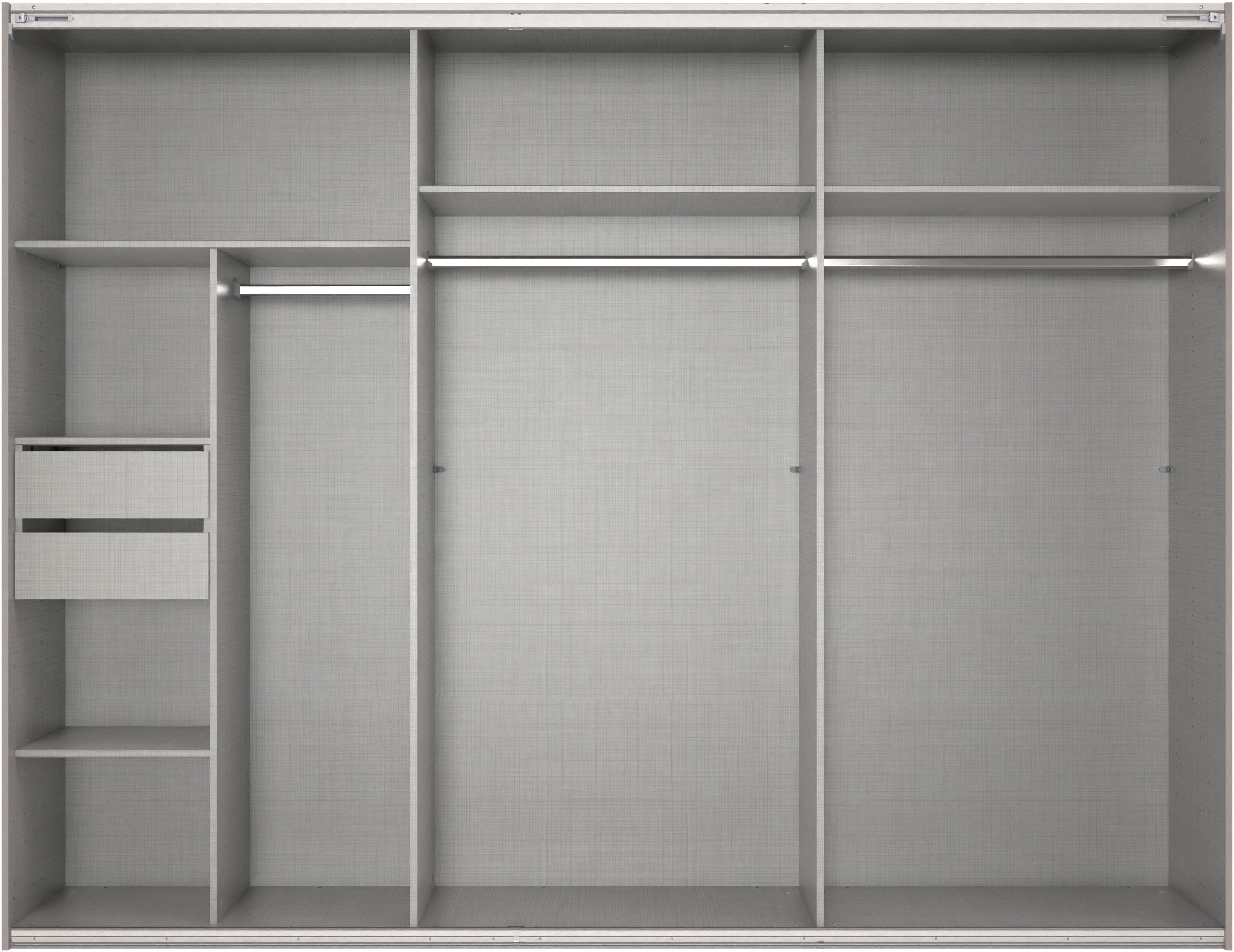 Wimex Schwebetürenschrank »Mugano, Made in Germany, Lieferung bis in Deine Etage und Stellort«, (wähle Deine Ausstattung: Basic oder Premium!), 3 Schwebetüren, grosse Grössen, mit oder ohne Spiegel, Metallgriffe