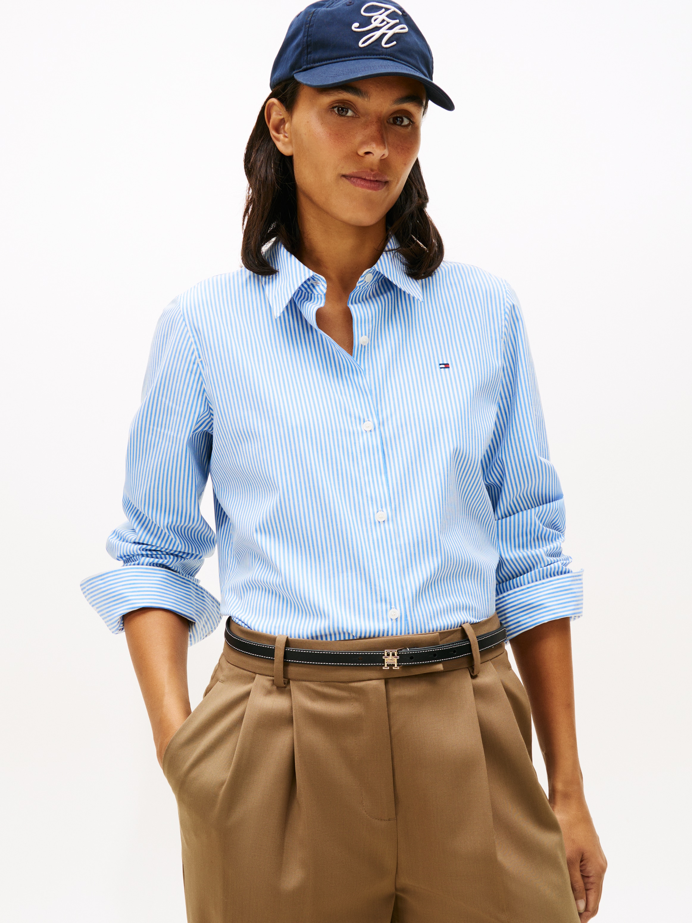 Tommy Hilfiger Hemdbluse "ESS POPLIN REGULAR SHIRT" Langarm, Regular Fit
