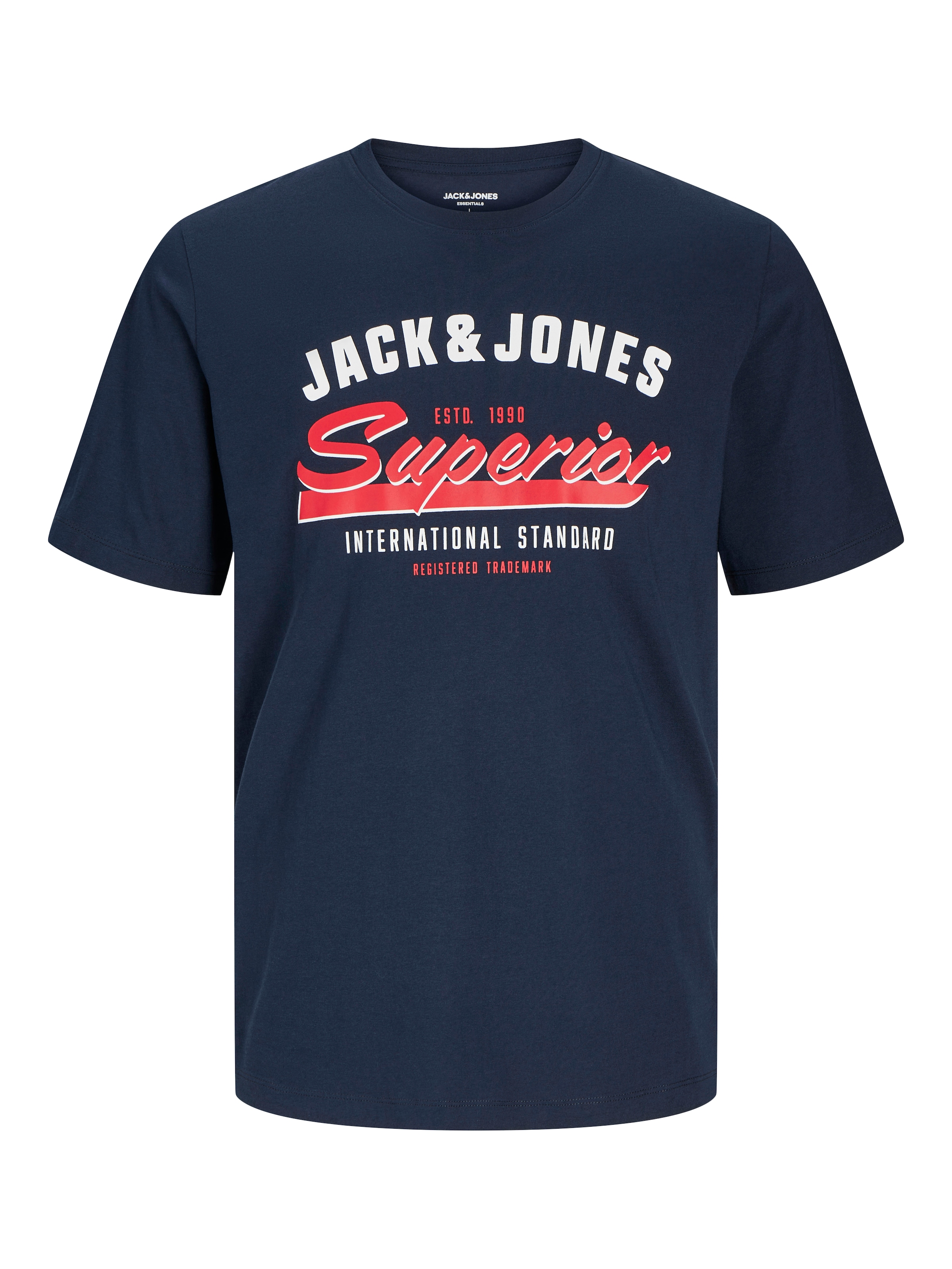 Jack & Jones Rundhalsshirt »JJELOGO TEE SS O-NECK 2 COL SS25 5PK MP«, (Packung, 5 tlg.)