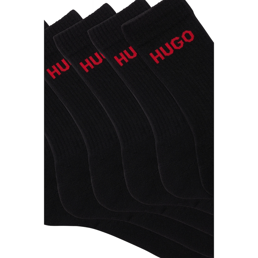 HUGO Underwear Socken »6P QS RIB LOGO CC«, (Packung, 6er Pack), mit eingestricktem HUGO Logo
