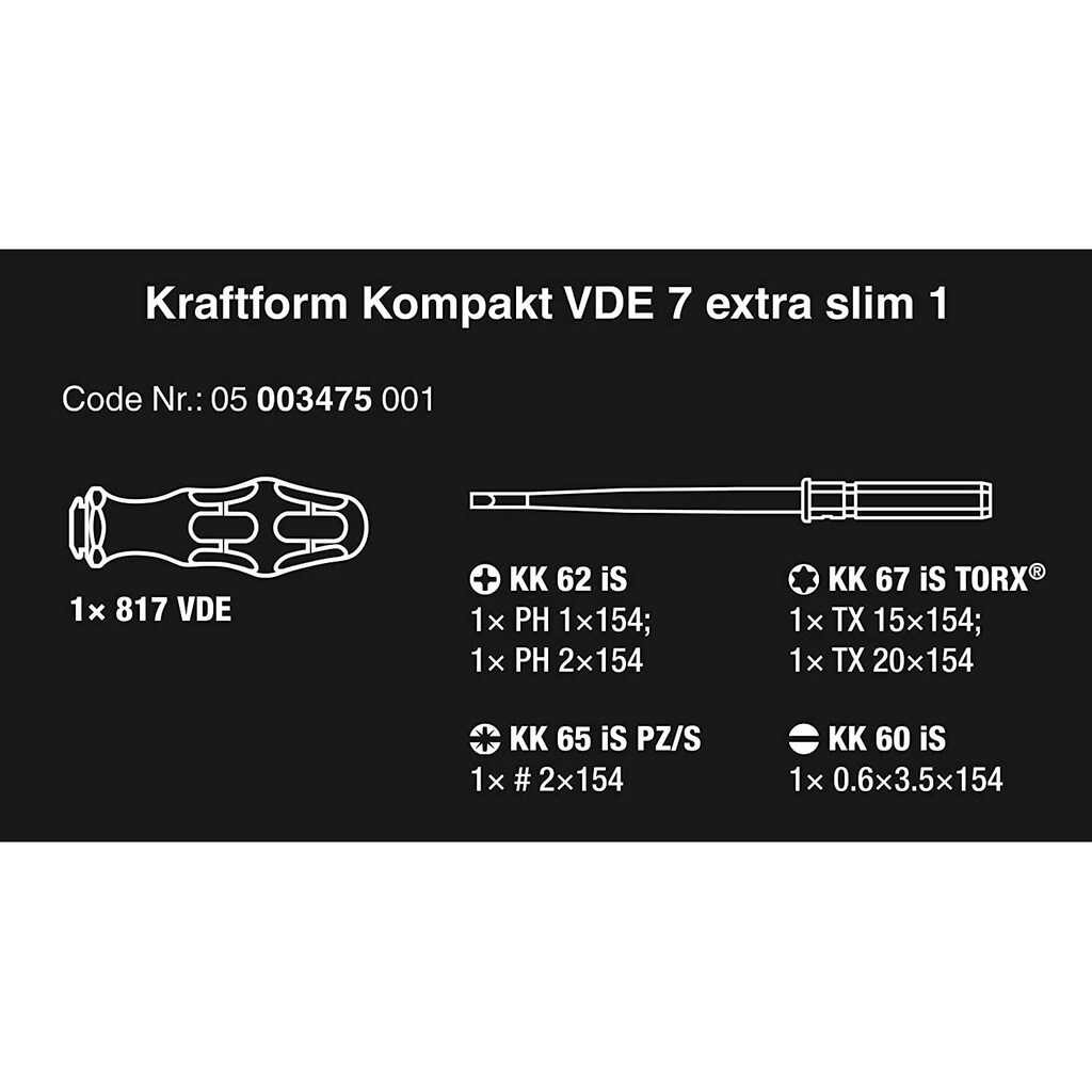 Wera Schraubendreher »Kraftform Kompakt VDE 7 extra slim 1«