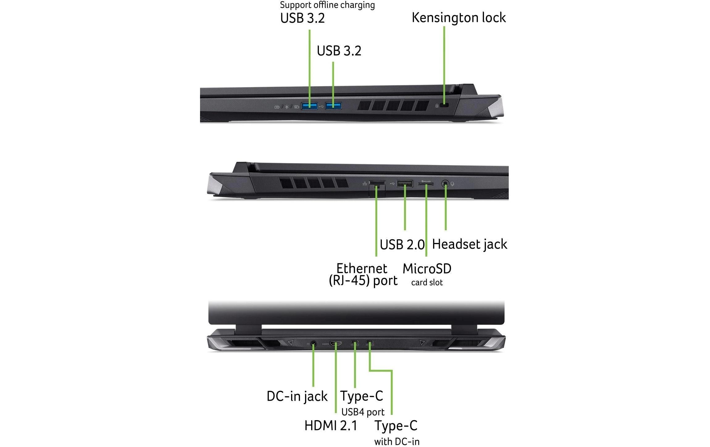 Acer Notebook »Nitro 17 (AN17-42-R0QL) RTX 4070«, 43,76 cm, / 17,3 Zoll, AMD, Ryzen 9, GeForce RTX 4070, 1000 GB SSD