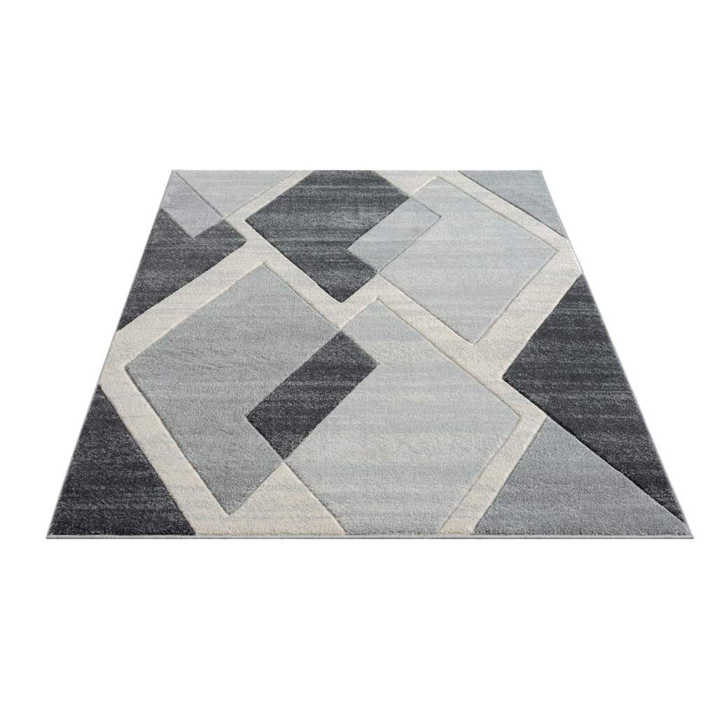 Carpet City Teppich »BONITO 7167«, rechteckig, 11 mm Höhe, Läufer, Flachflor, Hochtief-Muster/ 3D-Effekt, Geo-Muster, Wohnzimmer