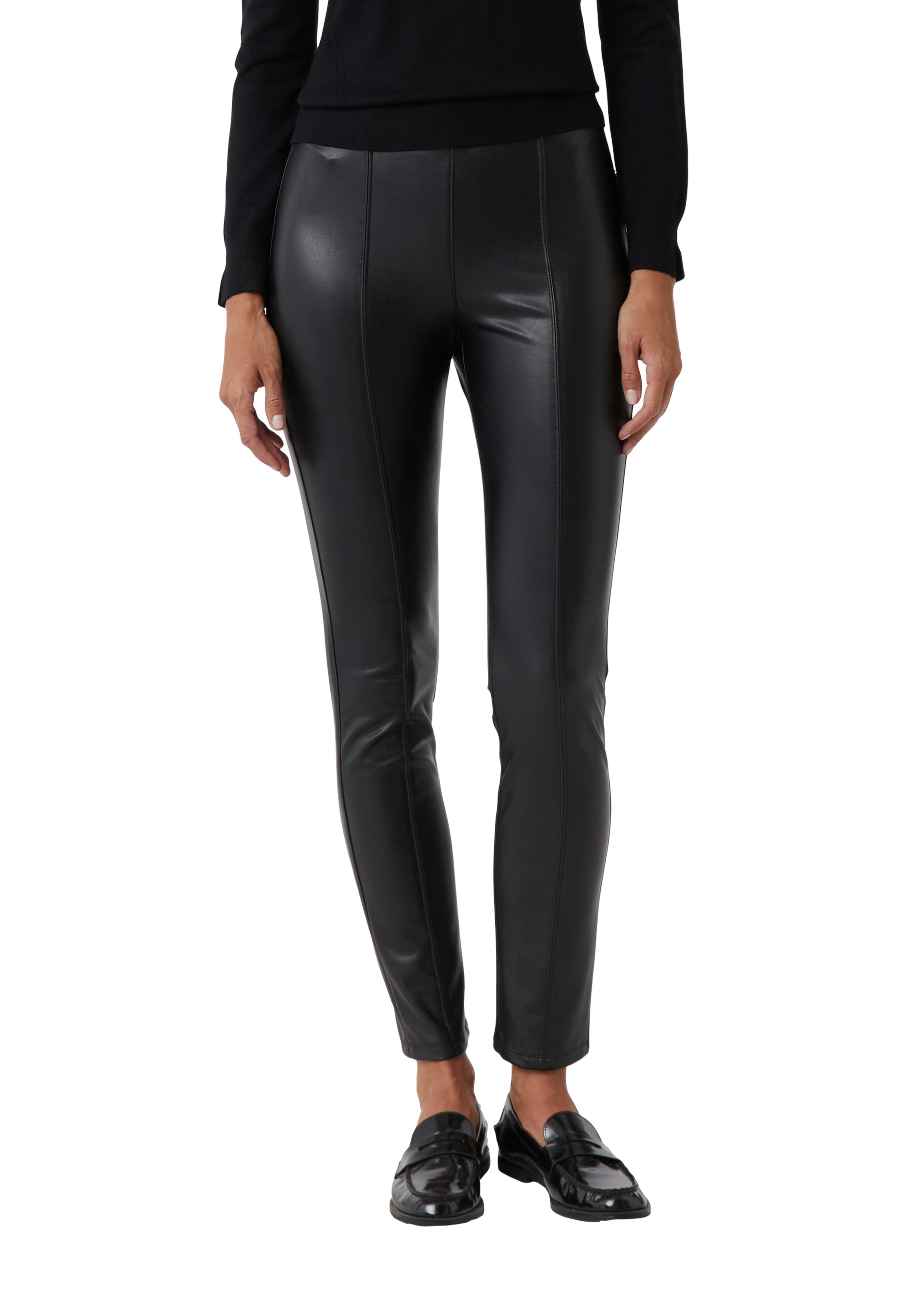 Comma Leggings aus Lederimitat, Slim Fit