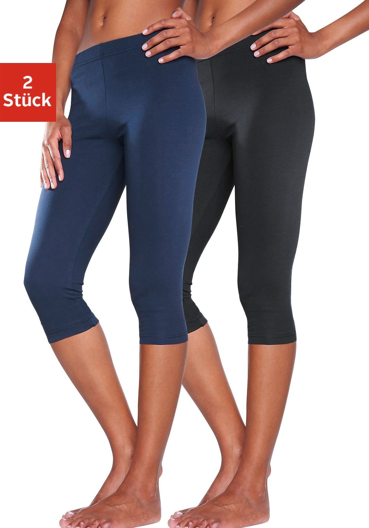 Vivance active Caprileggings, (2er-Pack), mit online Schweiz bestellen bei Loungewear Jelmoli-Versand Gummibund