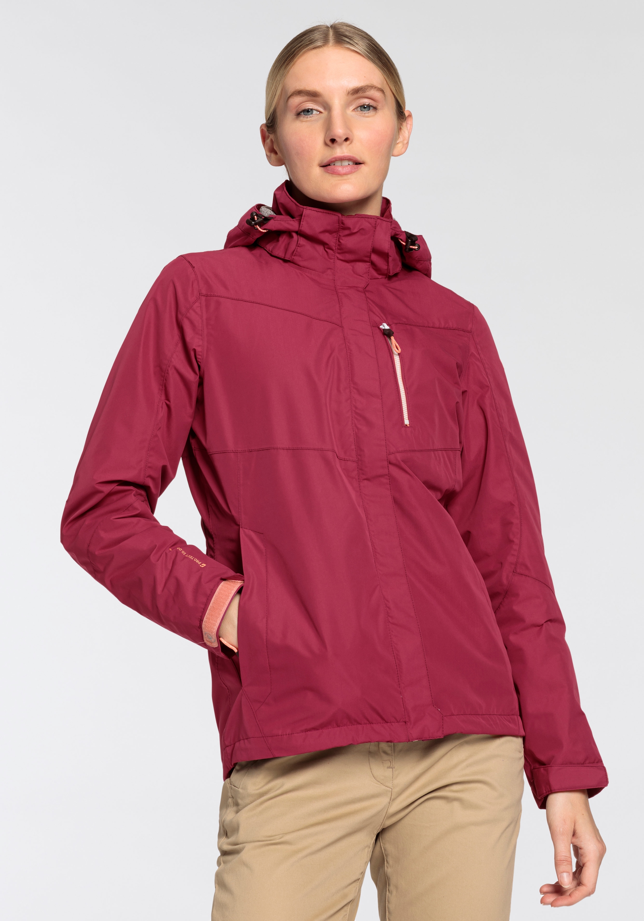 Killtec Regenjacke mit Kapuze Wasser- & winddicht & leicht & abzippbarer Kapuze