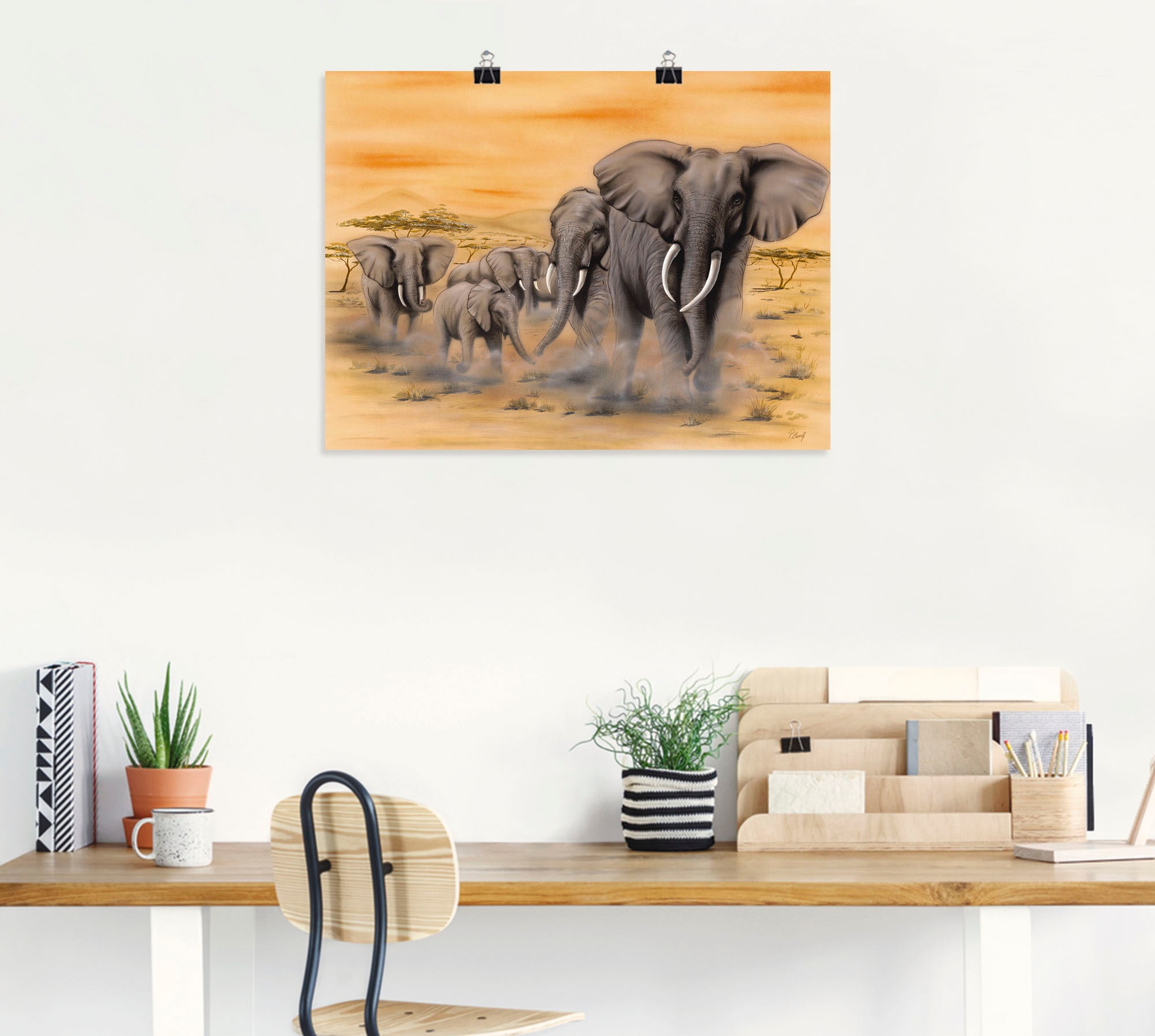 Leinwandbild, oder Poster versch. Wandbild Grössen (1 St.), in | Wandaufkleber shoppen Artland Elefanten »Steppenelefanten«, online Jelmoli-Versand Alubild, als Bilder,