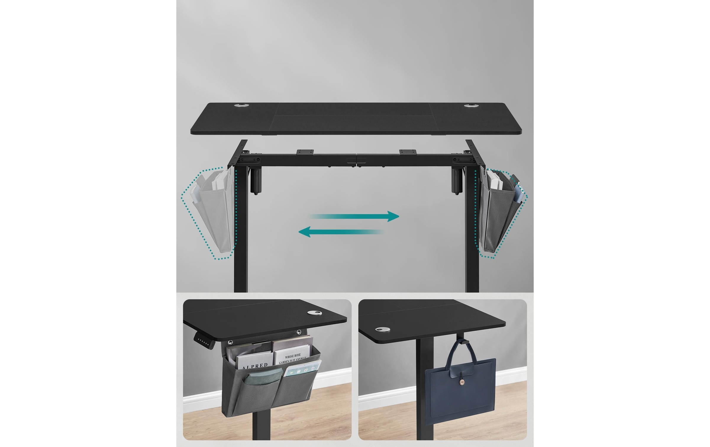 SONGMICS Stehtisch, Material: Pressspan, Stahl
