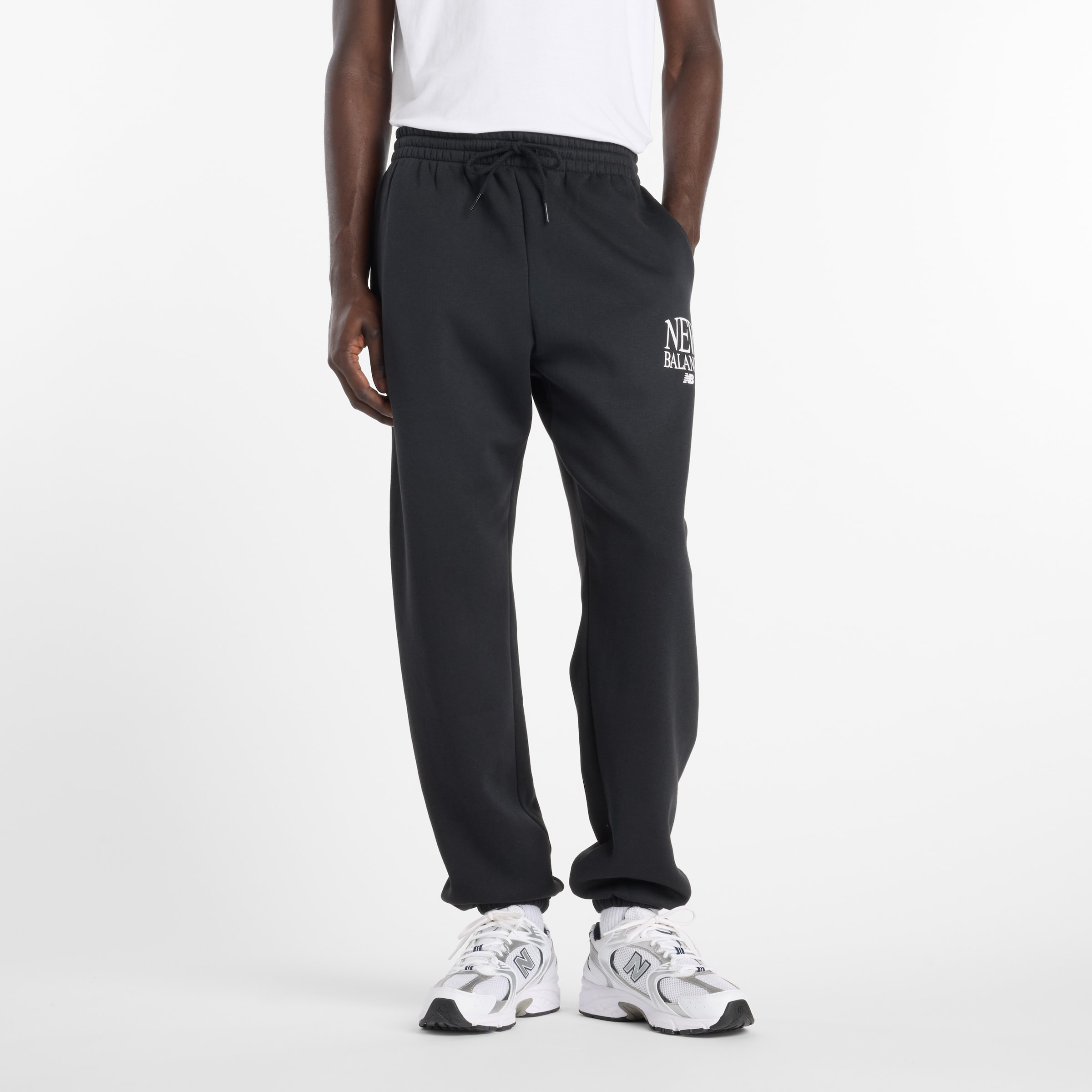 New Balance Jogginghose mit Kordelverschluss, aus Baumwoll-Polyester-Material