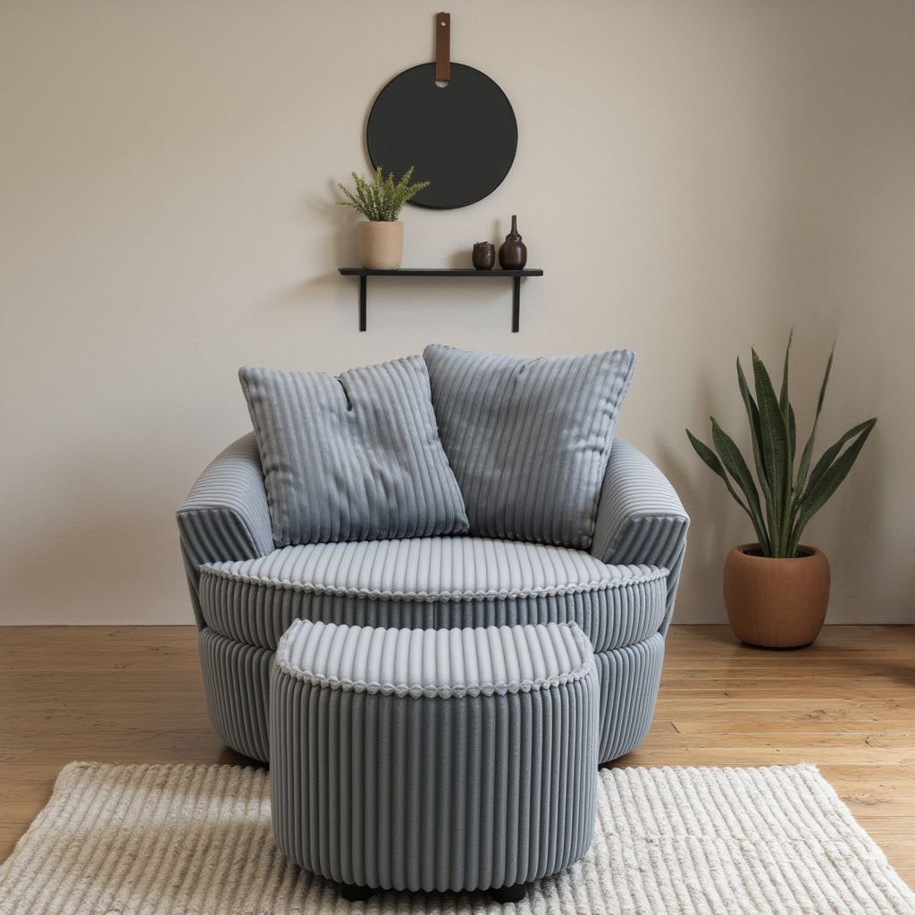 INOSIGN Drehsessel »AMECA, Love Seat XXL, Lese-Sessel, Big-Sessel 122 x 126 x 76 cm«, (1 St.), mit Mega-Cordstoff, Drehfunktion und Federkern