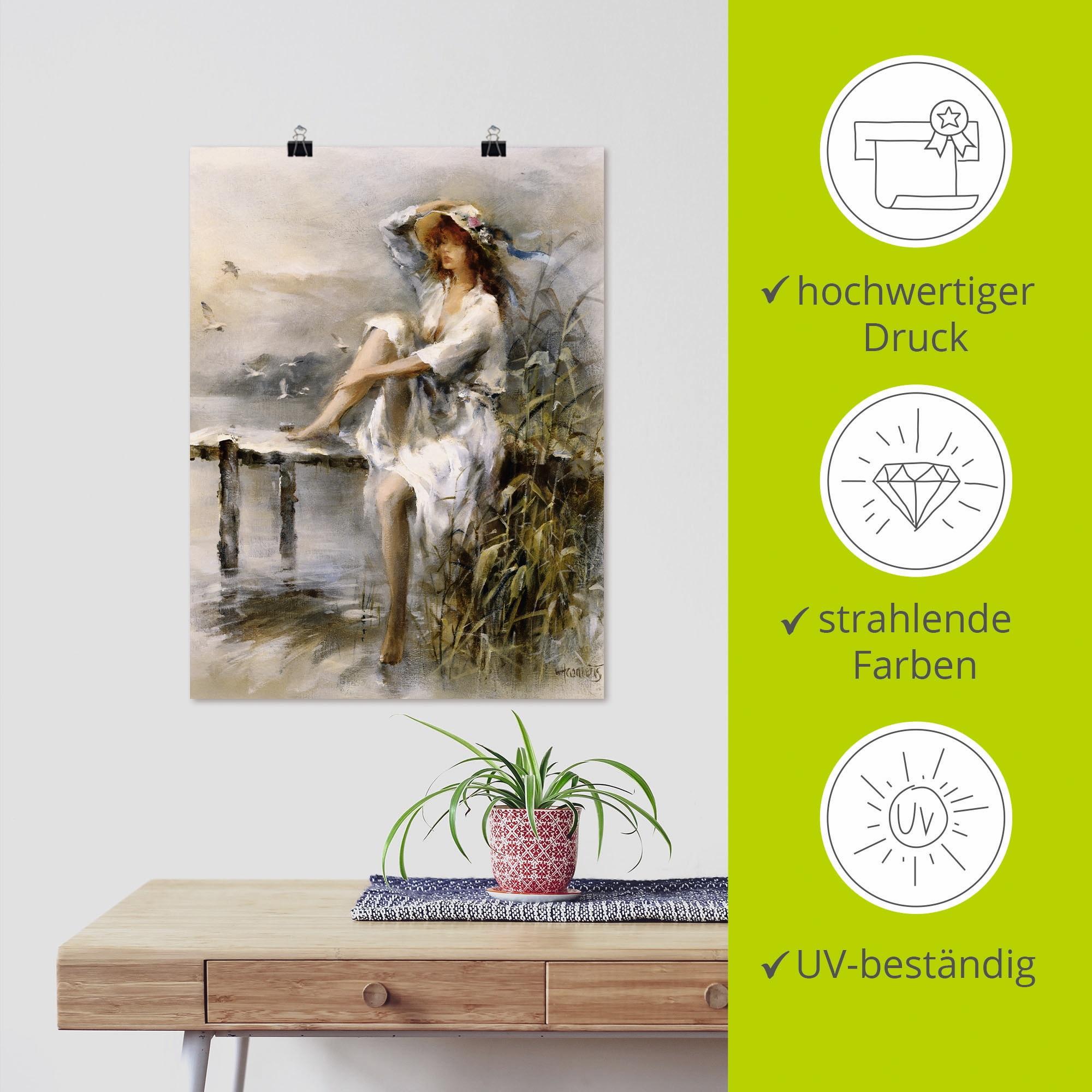 Artland Wandbild »Wasserseite«, Frau, (1 St.), als Leinwandbild, Poster, Wandaufkleber in verschied. Grössen