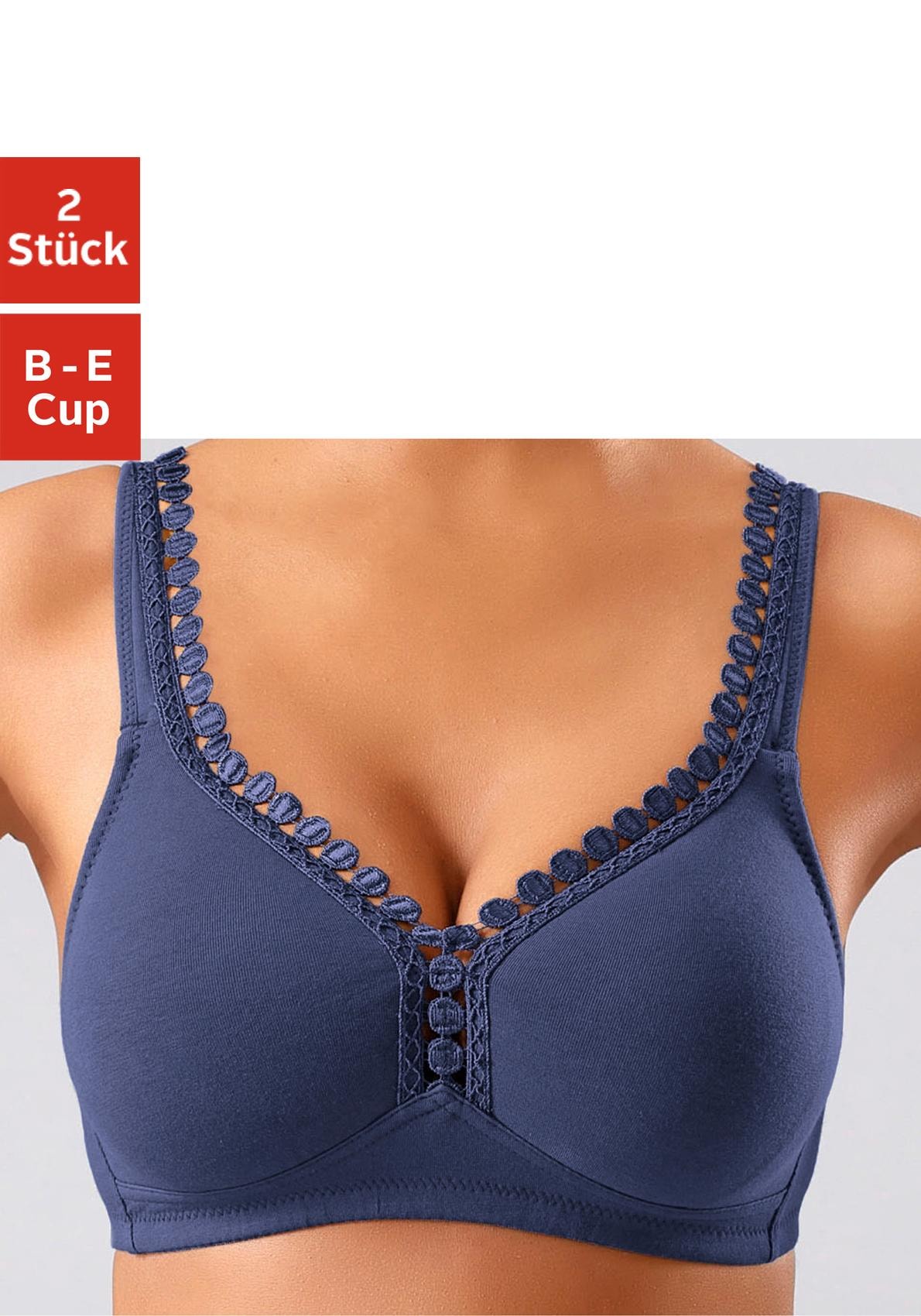 petite fleur Soft-BH Packung, 2 Stück, ohne Bügel, mit dekorativer Zierkante