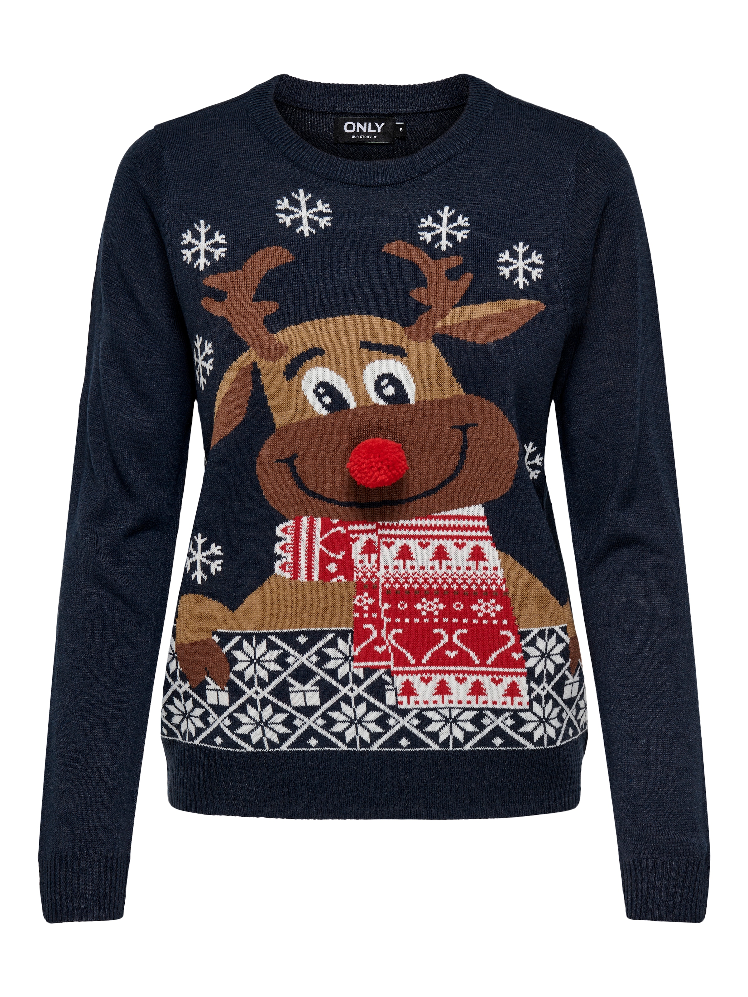 ONLY Weihnachtspullover »ONLXMAS LS O-NECK MIX DETAIL BOX KNT«