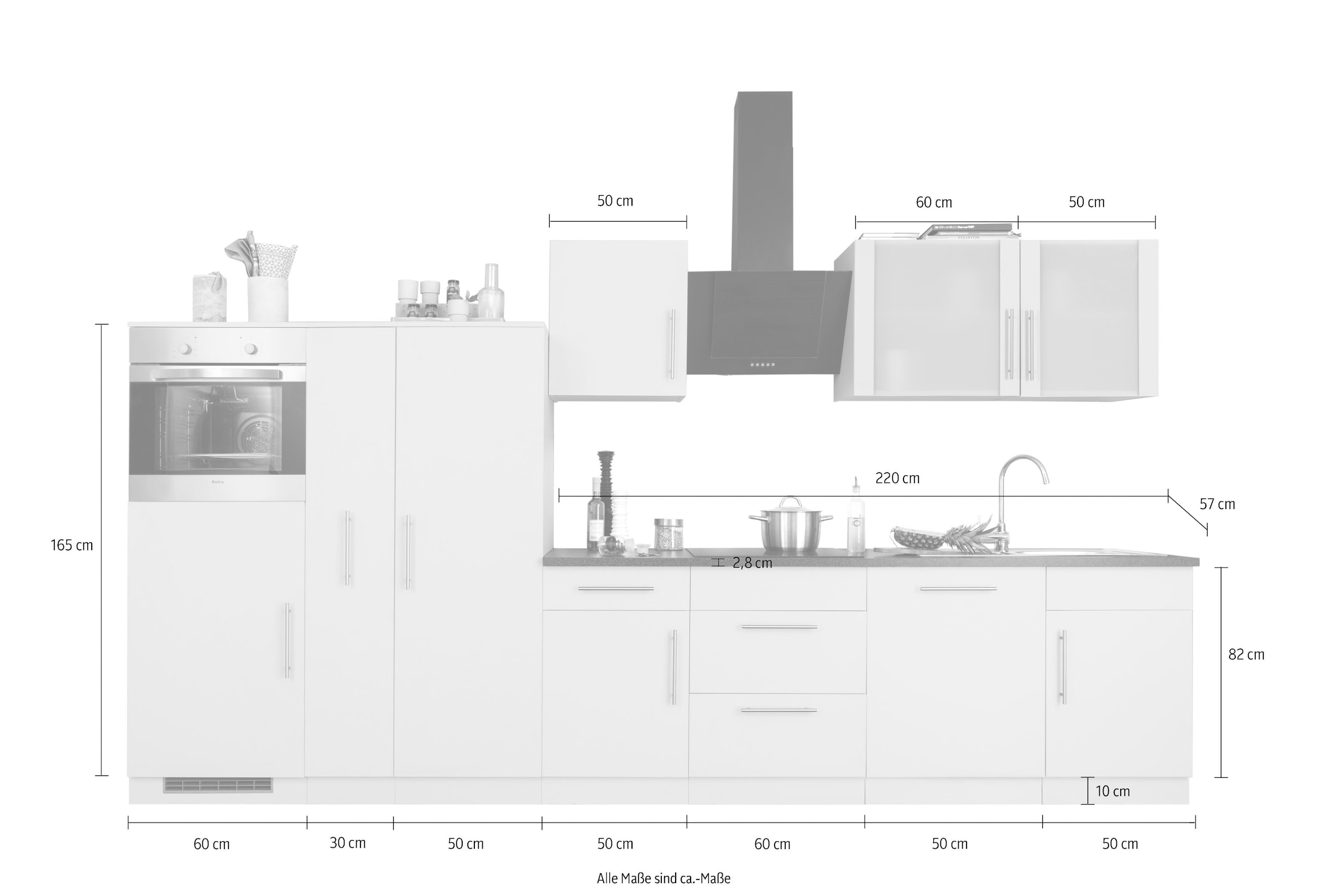 ❤ wiho Küchen Küchenzeile »Cali«, ohne E-Geräte, Breite 360 cm entdecken im  Jelmoli-Online Shop