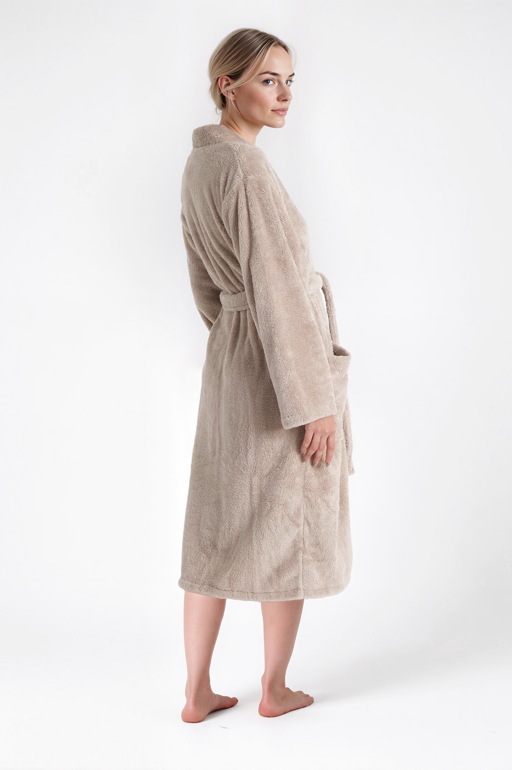 my home Unisex-Bademantel »Lillou Kimono, ideal für Sauna & Spa, Hotelbademantel, Morgenmantel«, (1 St.), kuschelig weicher Fleece, plüsch, für Damen und Herren, XS-3XL