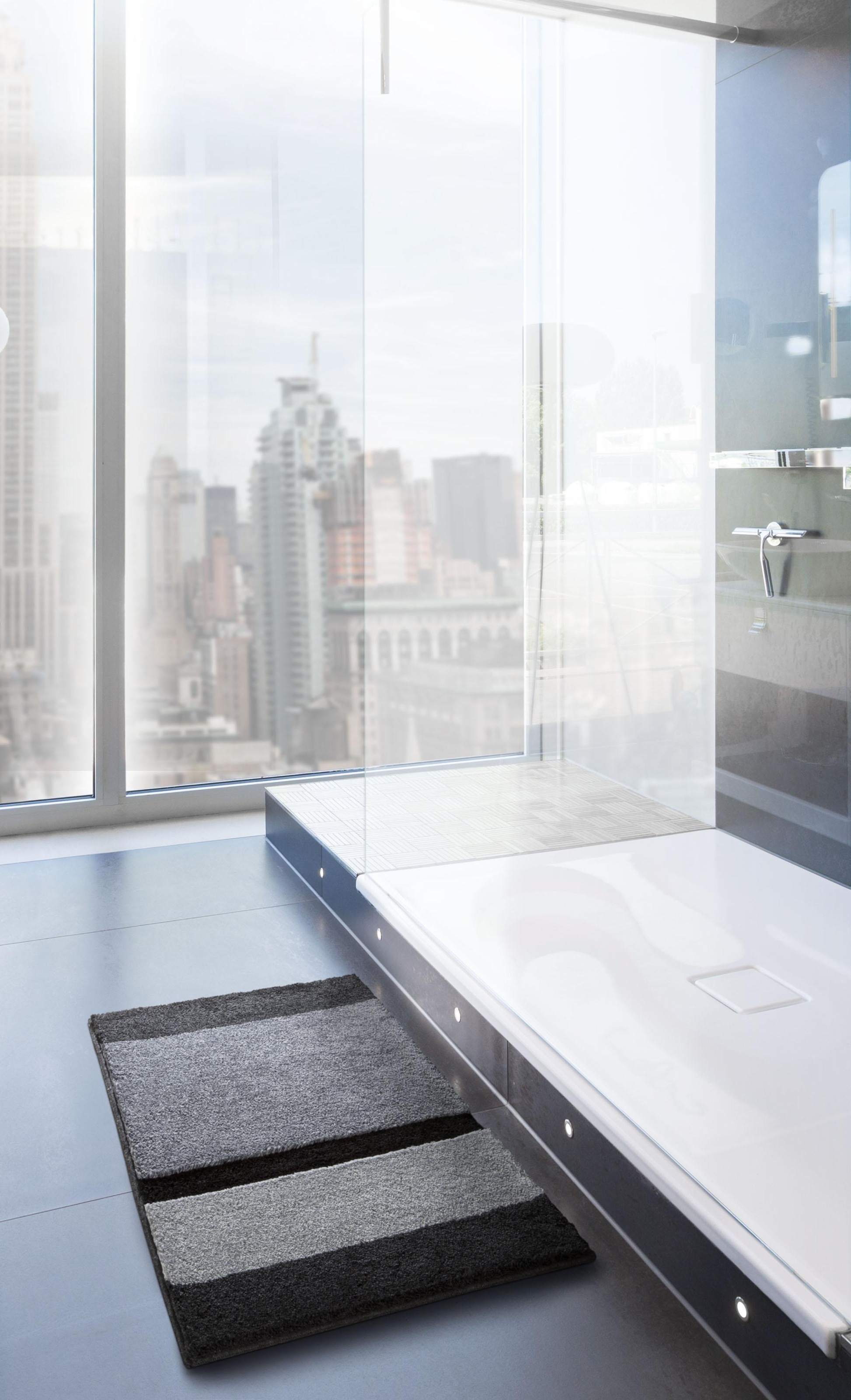 Grund Badematte »Room«, rutschhemmend beschichtet, fussbodenheizungsgeeignet, besonders dichter Flor, Badematte mit Streifen