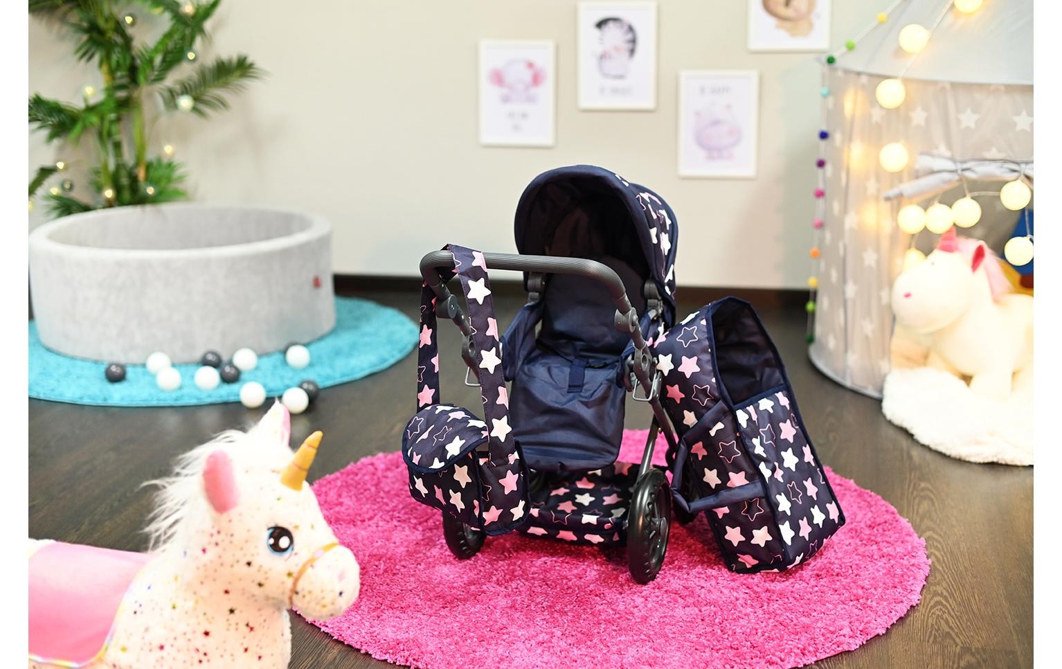 Knorrtoys® Puppenbuggy »Ruby Star Blue Pink«