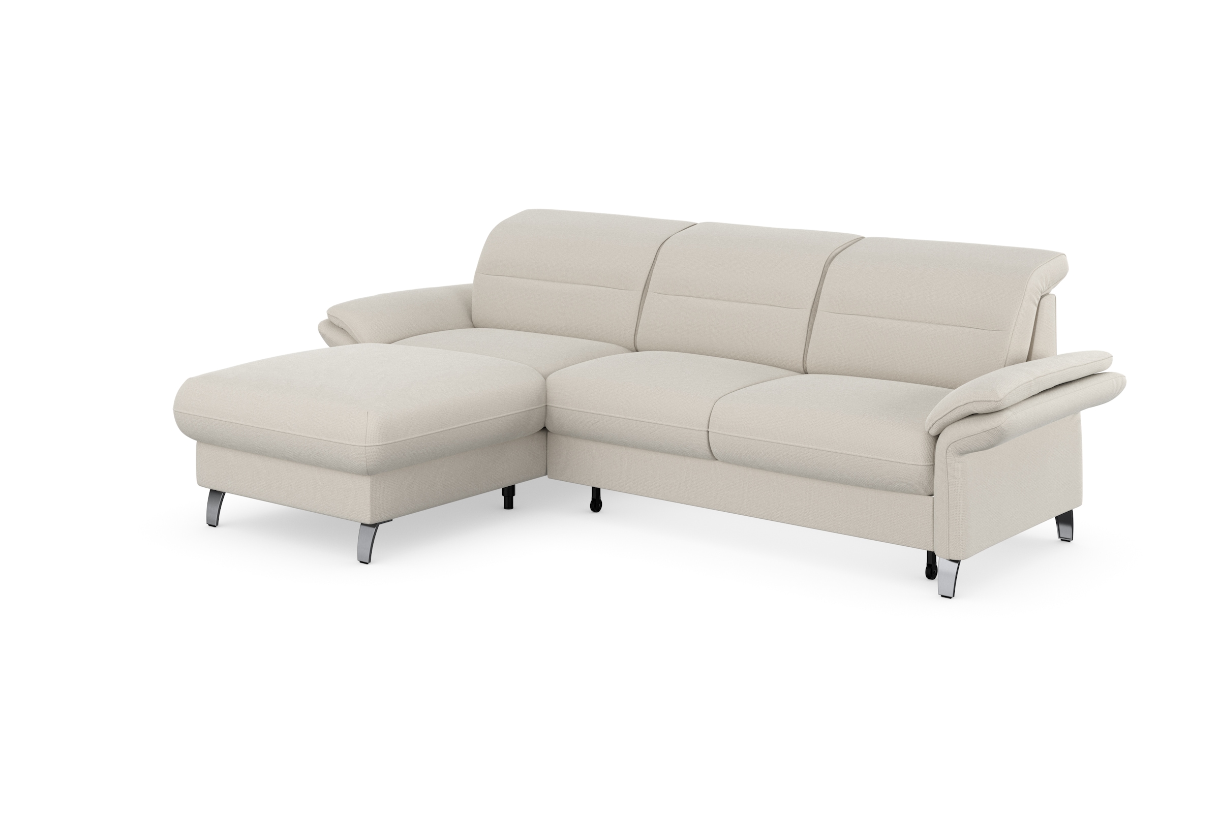 sit&more Ecksofa »Grenoble L-Form mit Federkern«, wahlweise mit Bettfunktion, Bettkasten, Arm- und Kopfteilverstellung