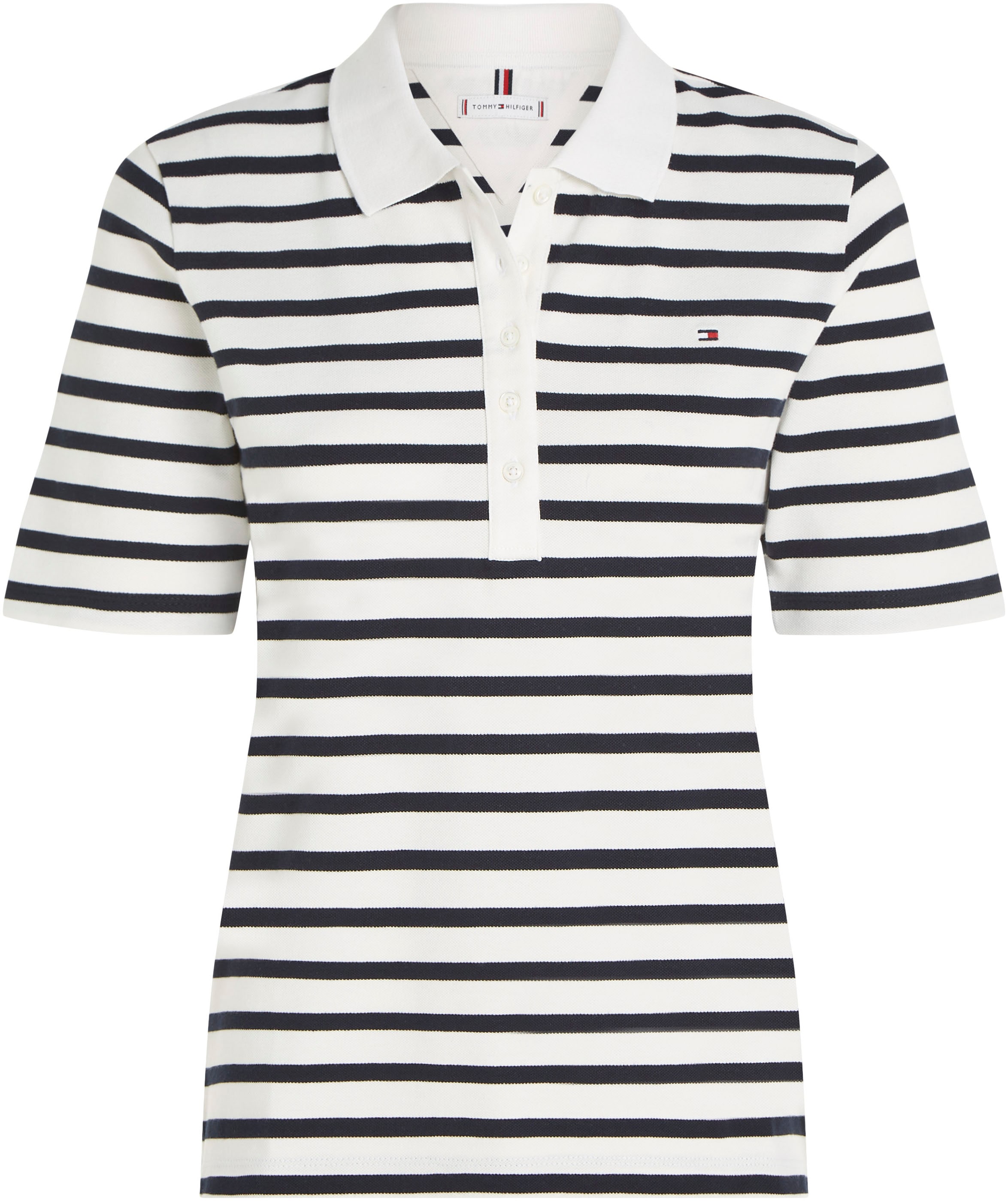 Tommy Hilfiger Poloshirt »1985 REG PIQUE STRIPE POLO SS«, mit dezenter Tommy Hilfiger Logostickerei